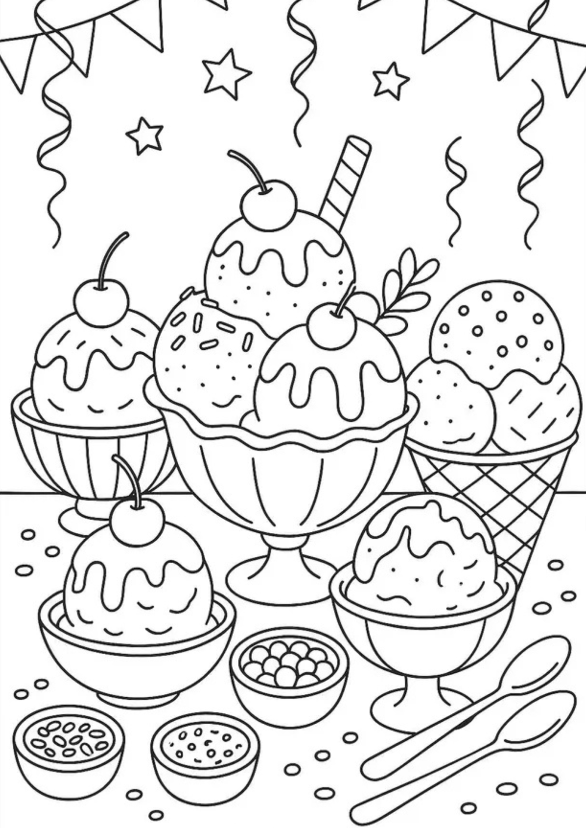 Desenho para Colorir Sorvete