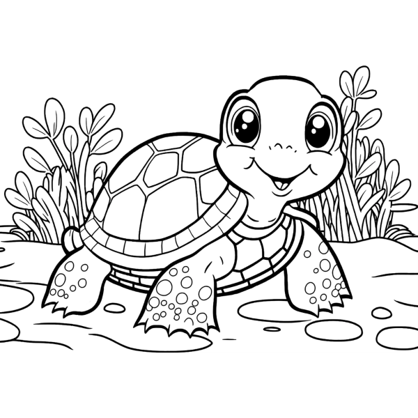 Desenho para Colorir Tartaruga