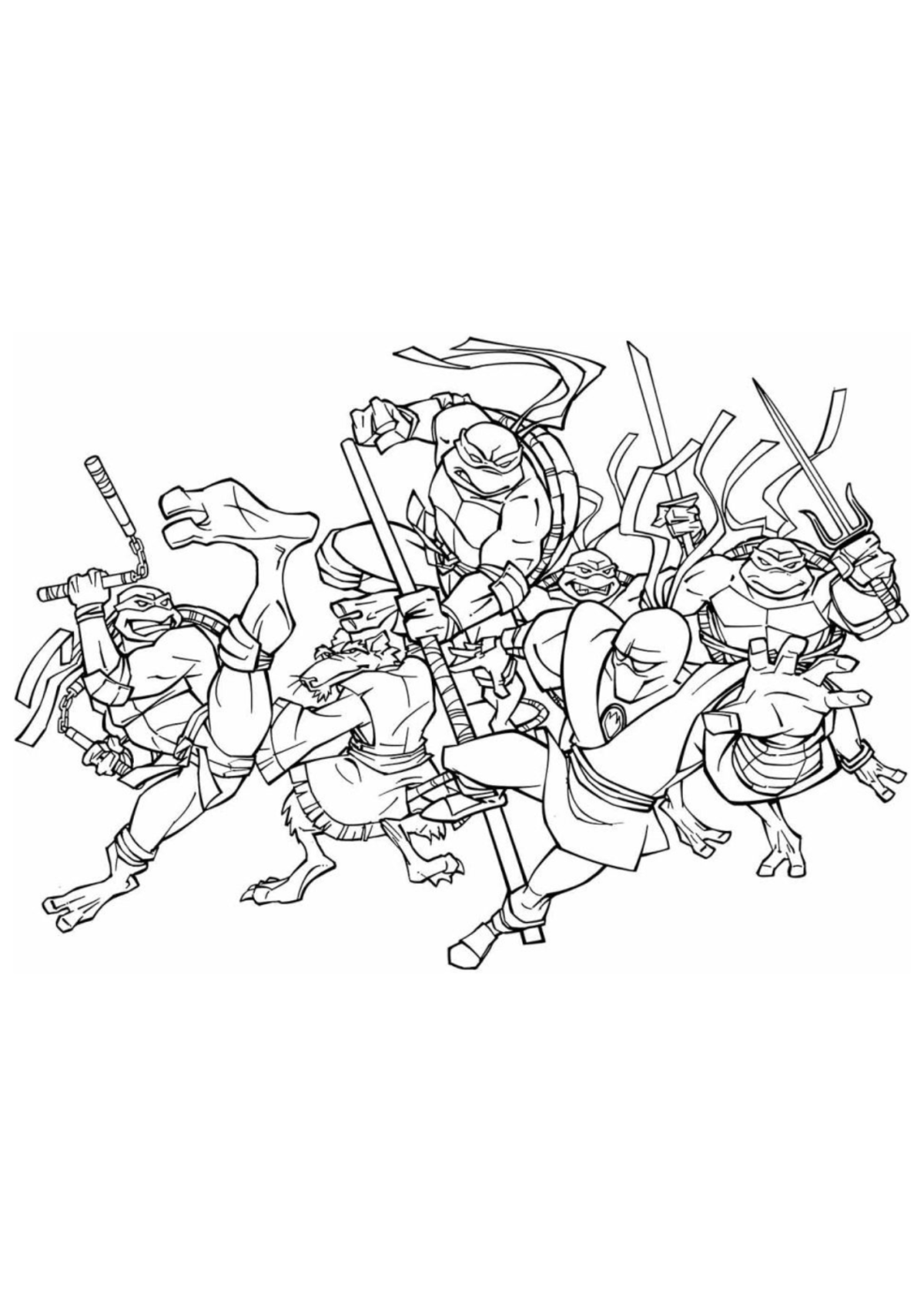 Desenho para Colorir Tartarugas Ninja