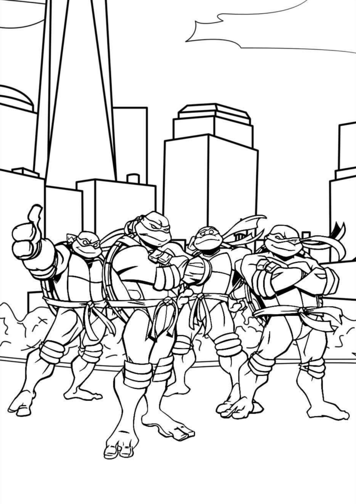Desenho para Colorir Tartarugas Ninja