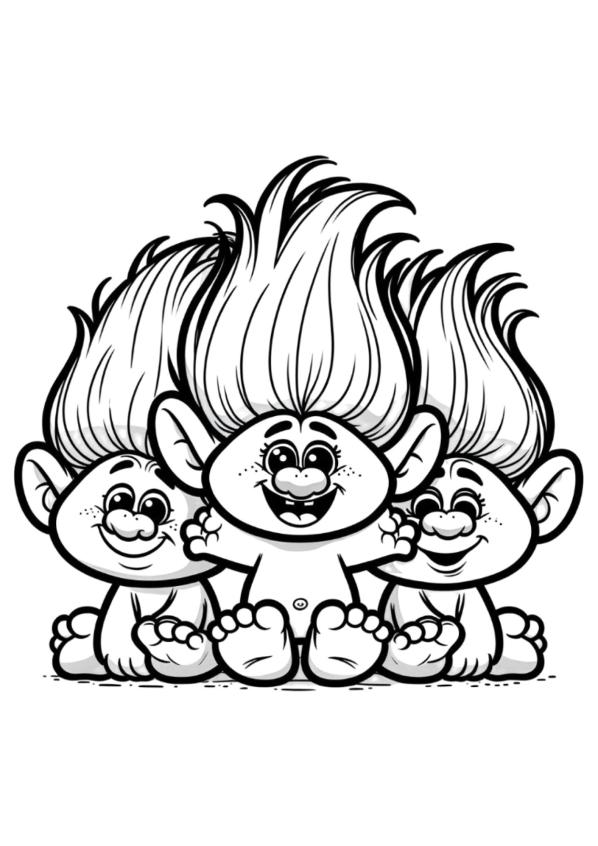 Desenho para Colorir Trolls