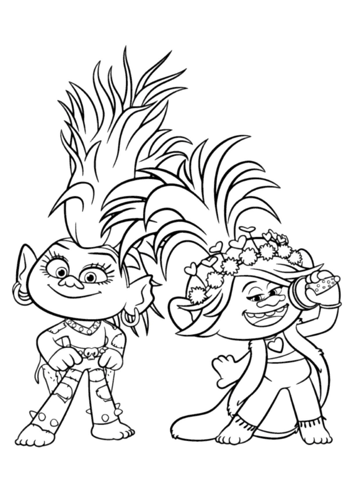 Desenho para Colorir Trolls