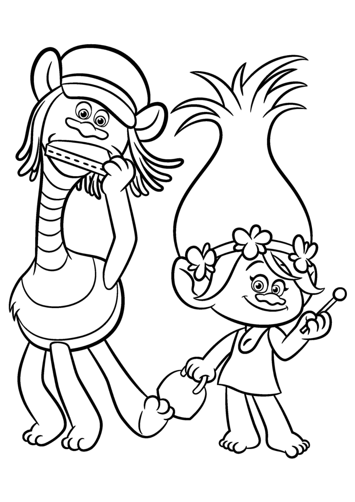 Desenho para Colorir Trolls