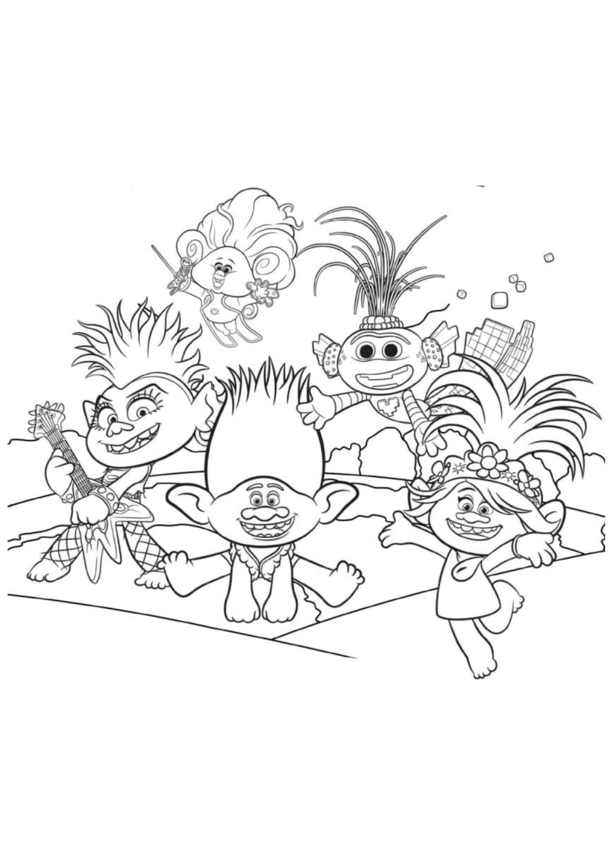 Desenho para Colorir Trolls