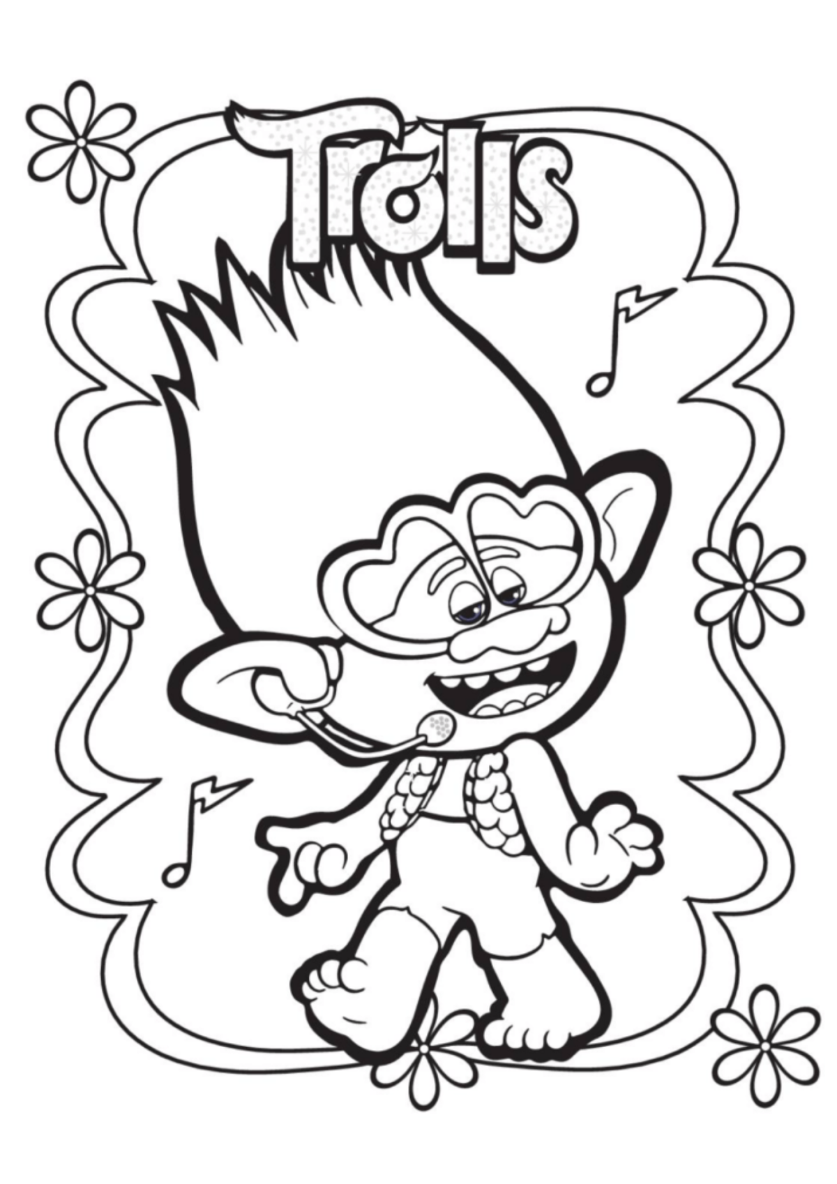Desenho para Colorir Trolls