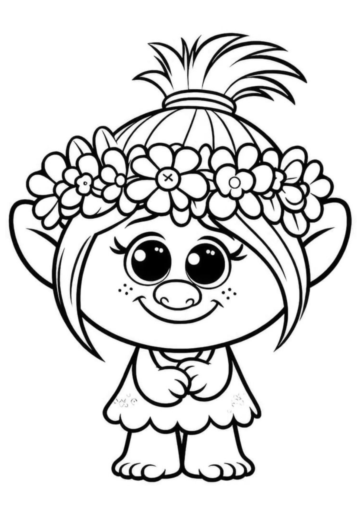 Desenho para Colorir Trolls