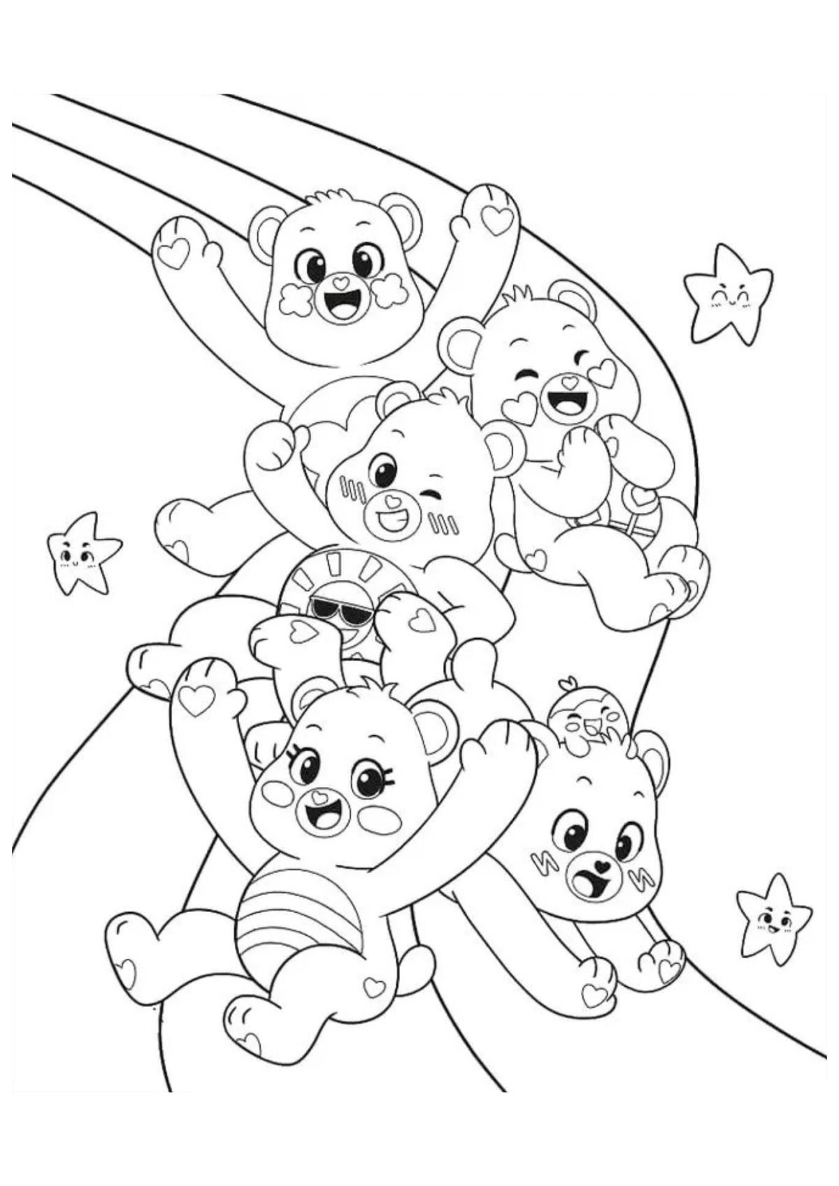Desenho para Colorir Ursinhos Carinhosos