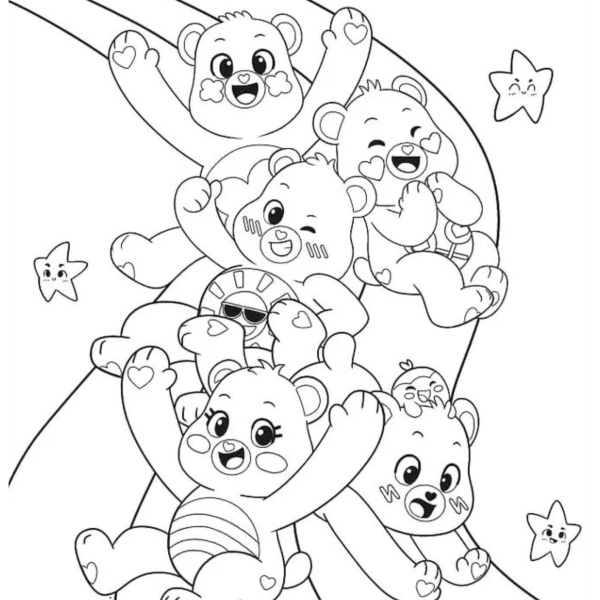 Desenho para Colorir Ursinhos Carinhosos