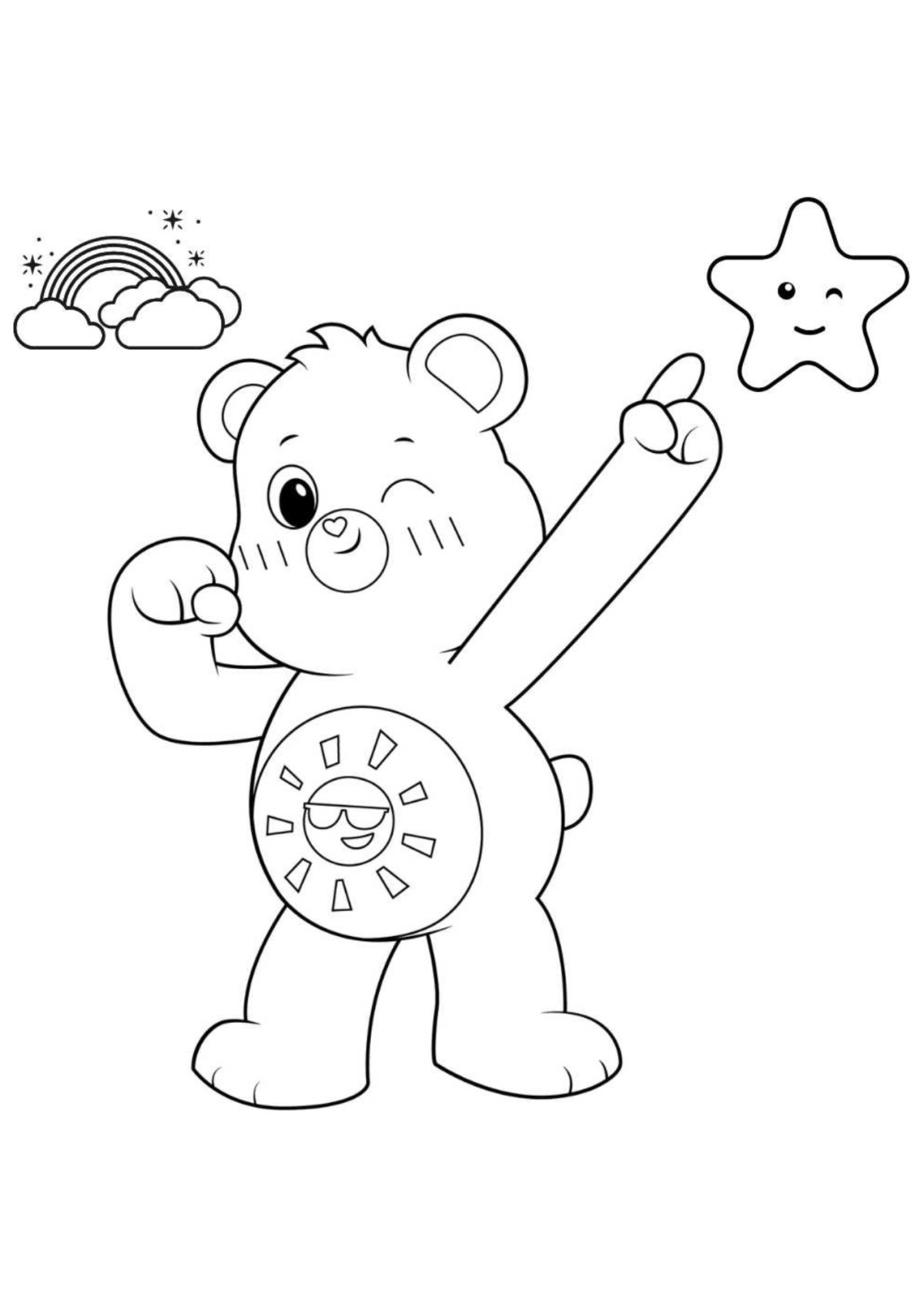 Desenho para Colorir Ursinhos Carinhosos
