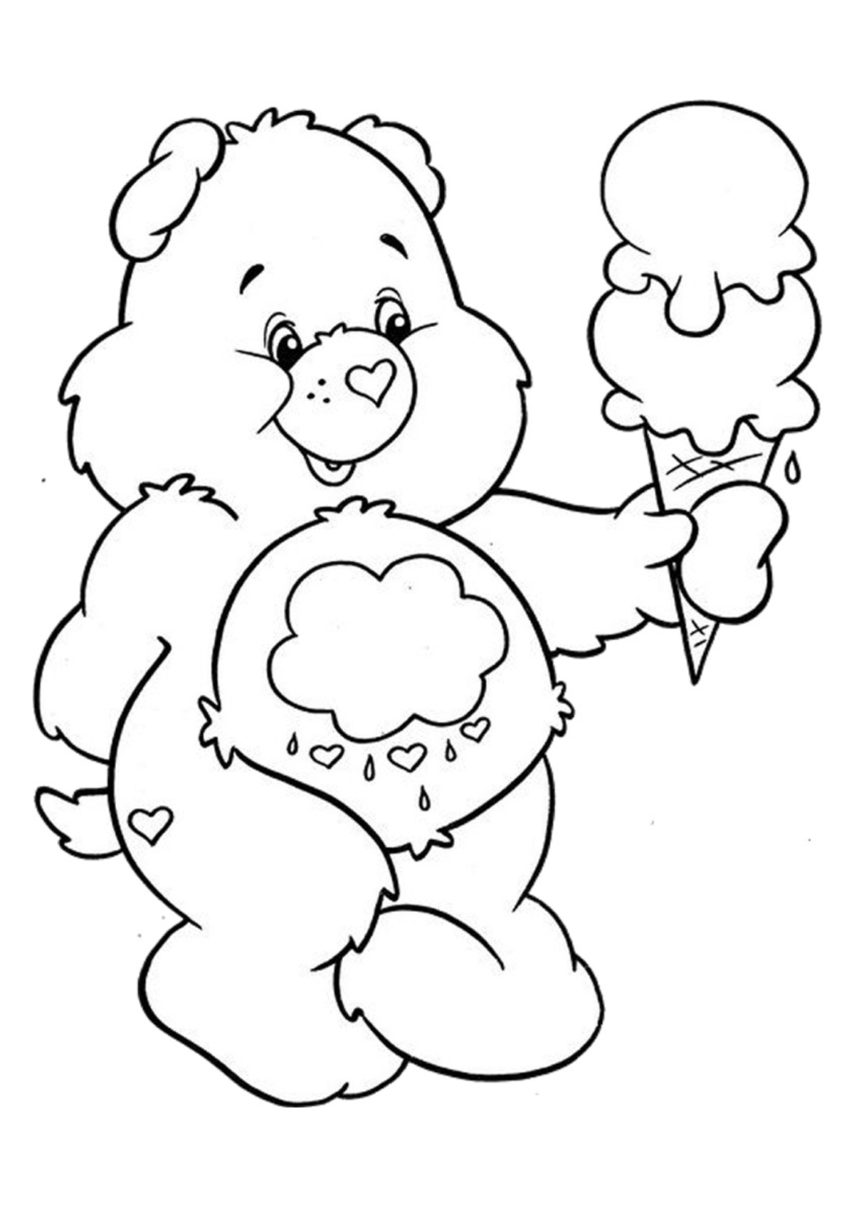 Desenho para Colorir Ursinhos Carinhosos