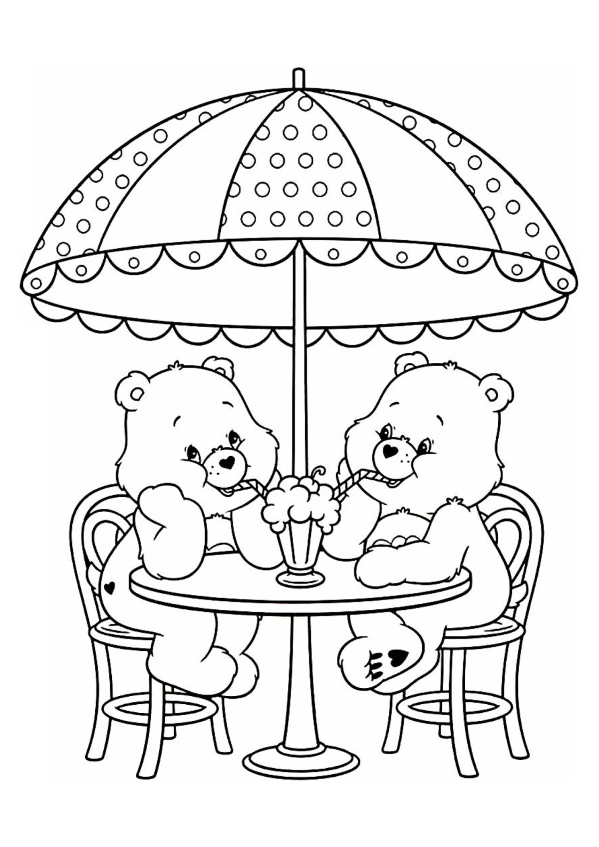 Desenho para Colorir Ursinhos Carinhosos