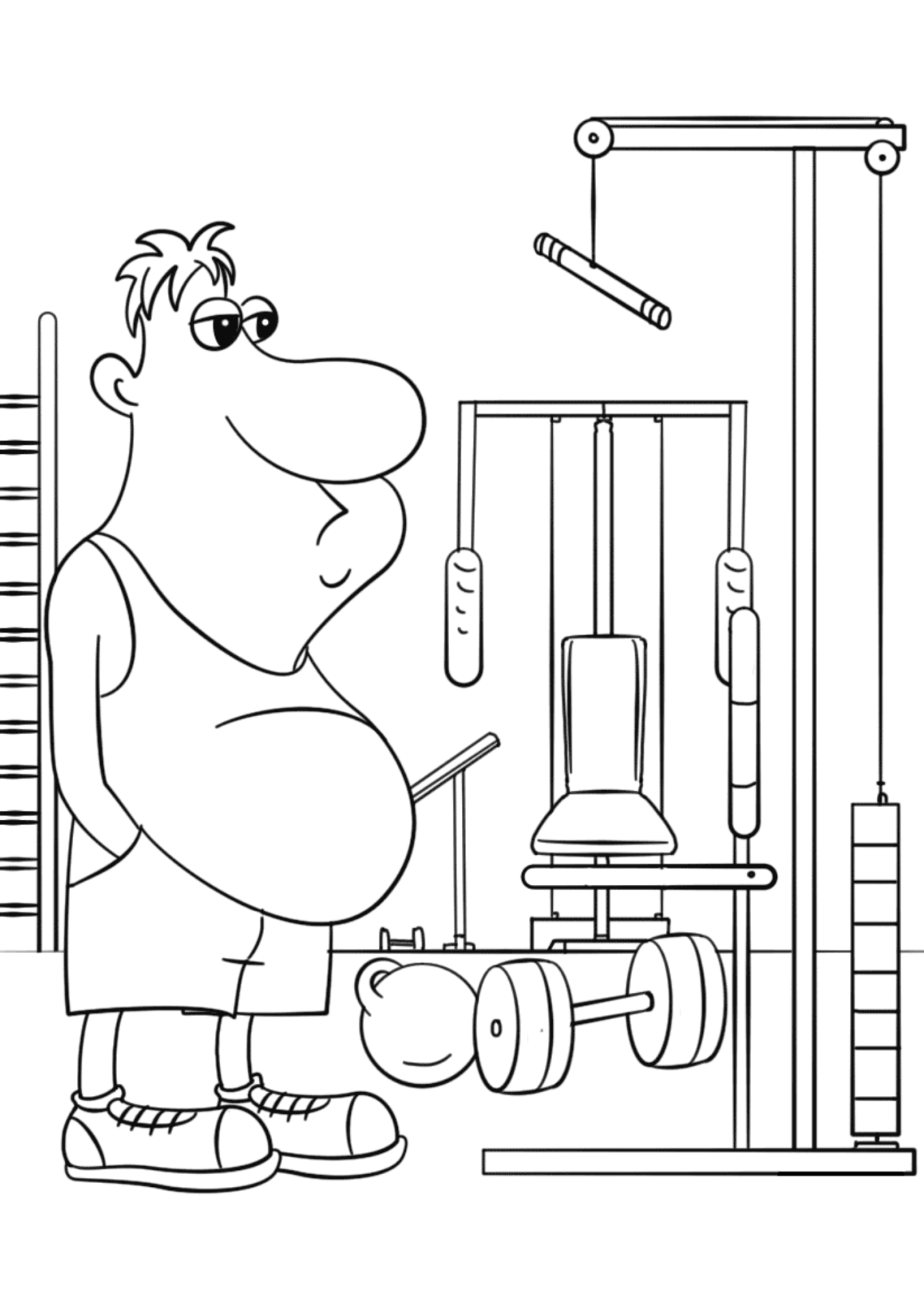 Desenho para Colorir Academia
