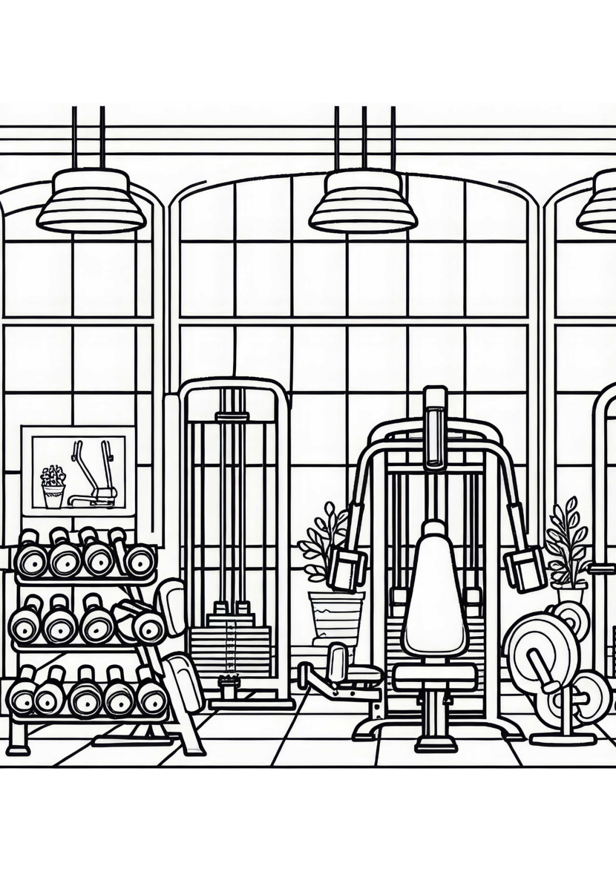 Desenho para Colorir Academia