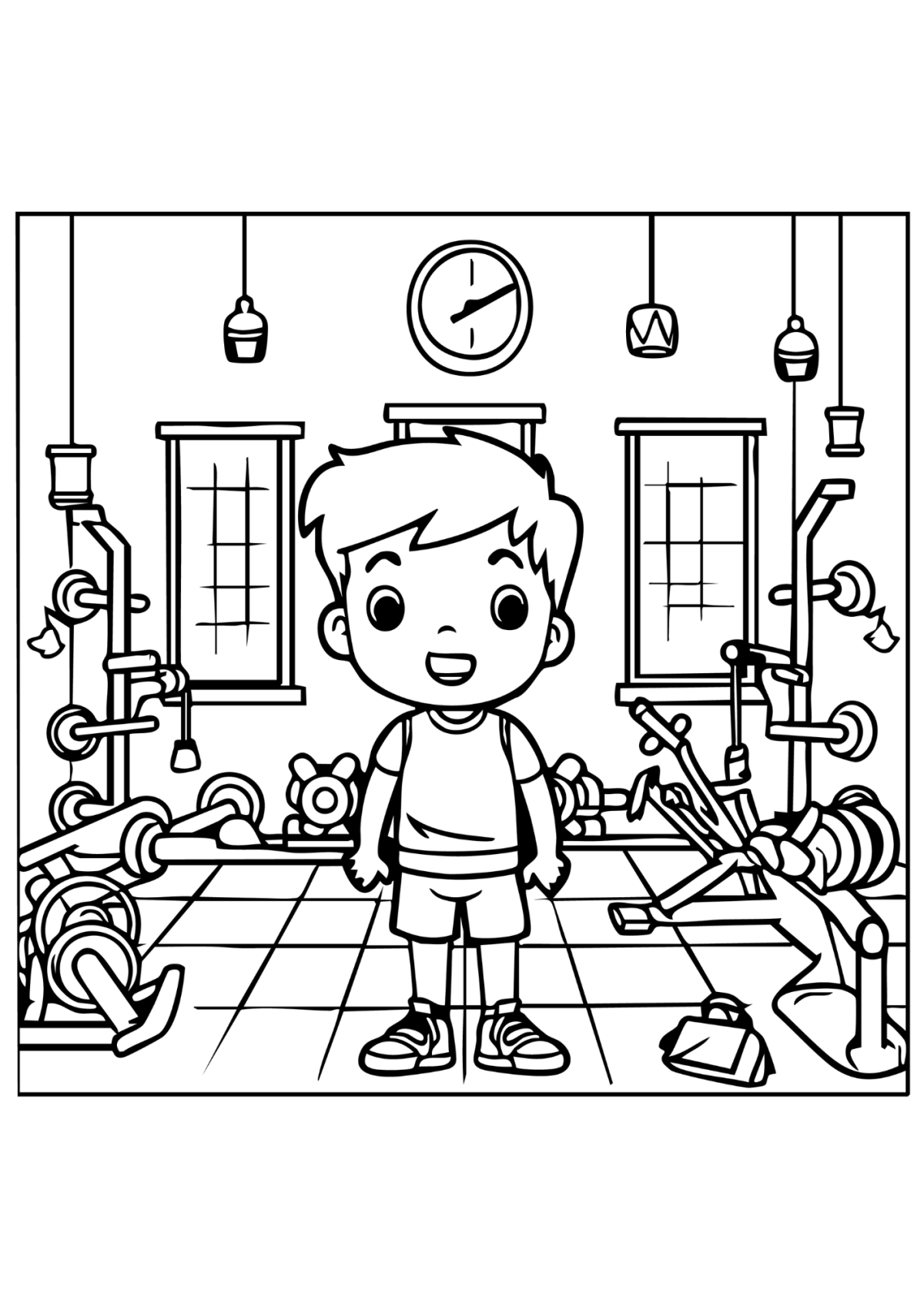 Desenho para Colorir Academia