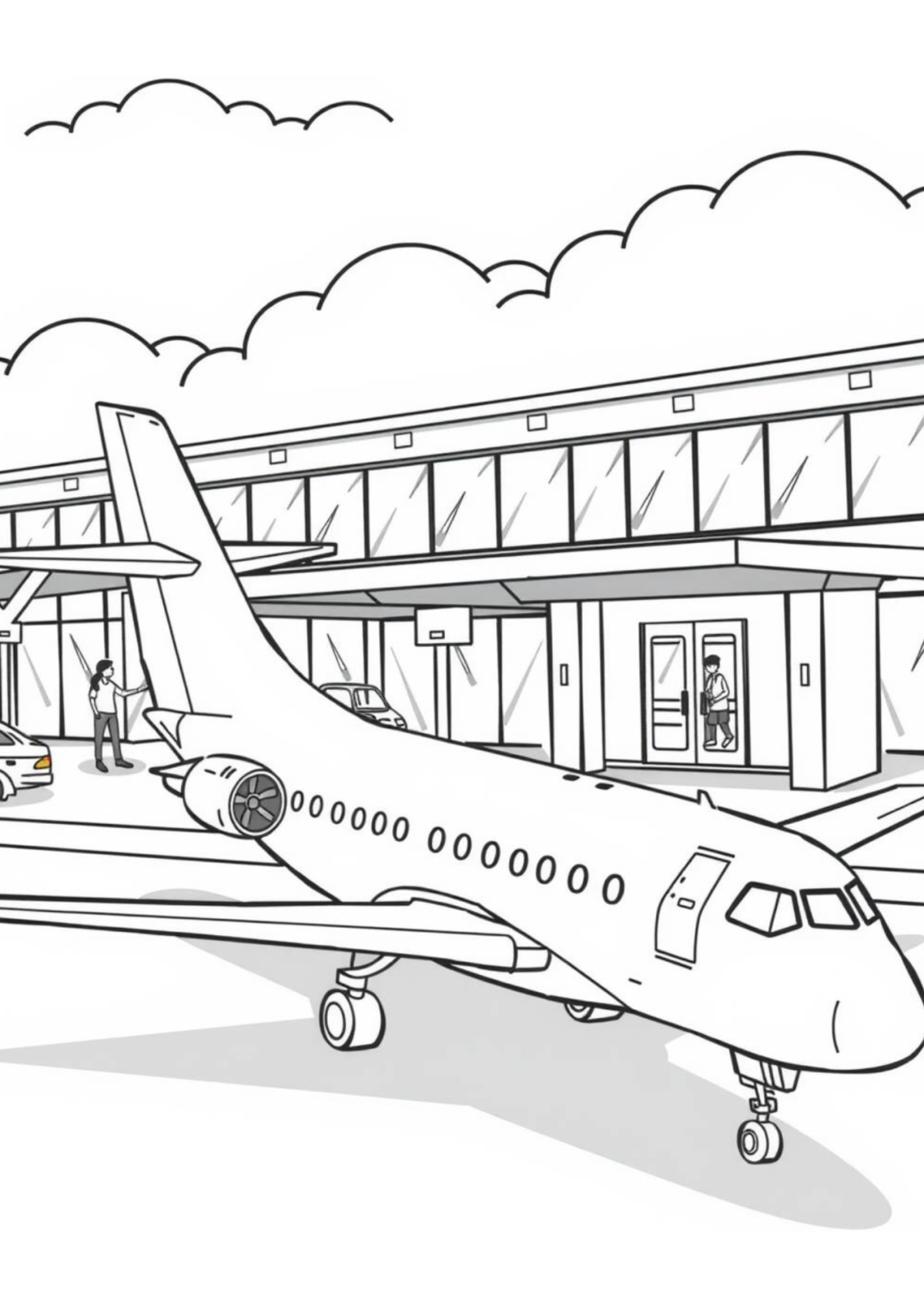 Desenho para Colorir Aeroporto