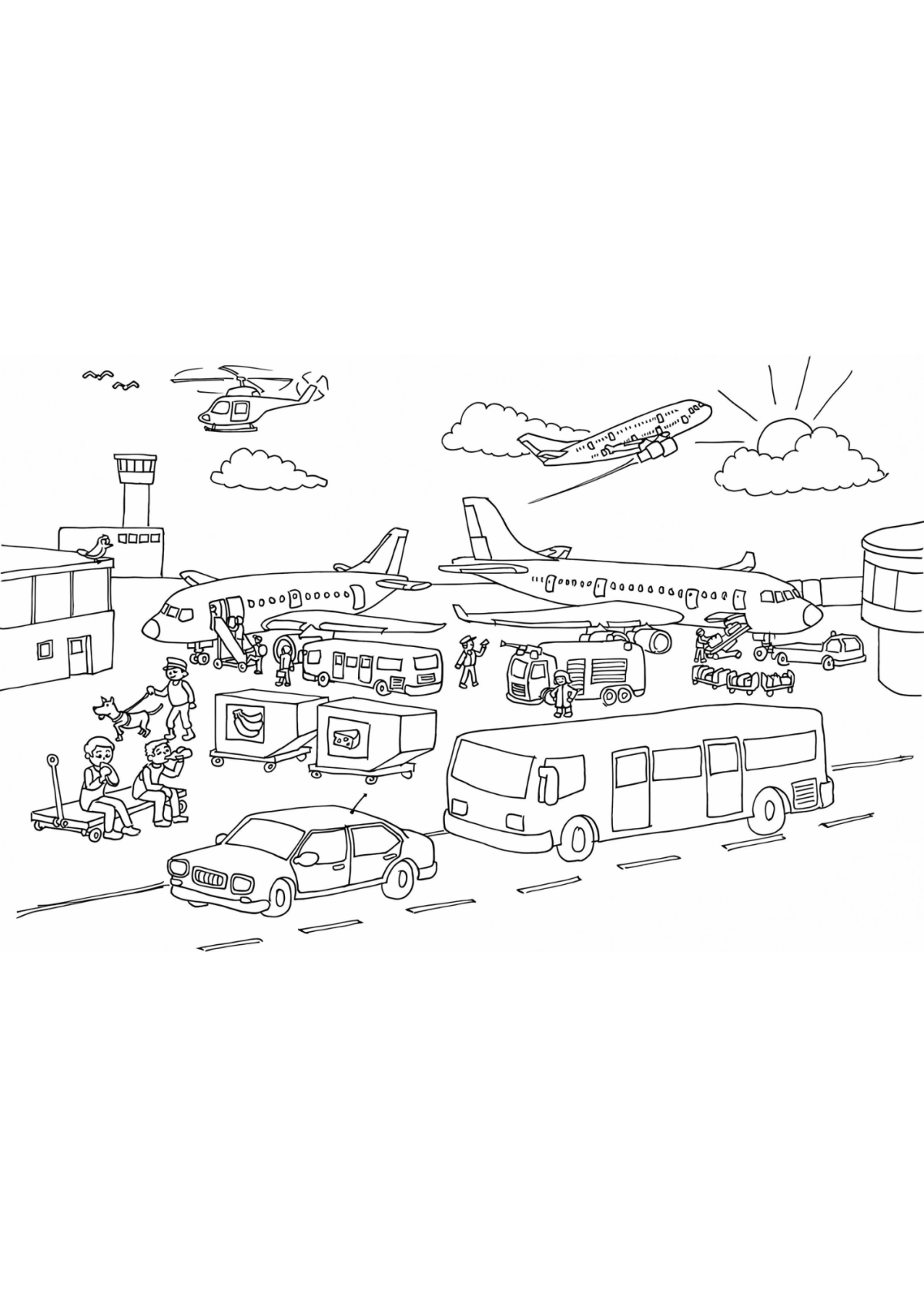 Desenho para Colorir Aeroporto