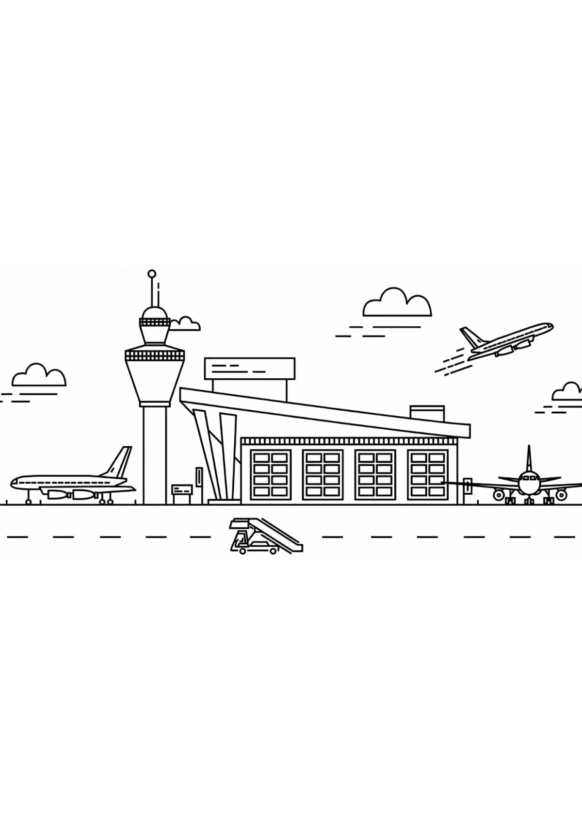 Desenho para Colorir Aeroporto