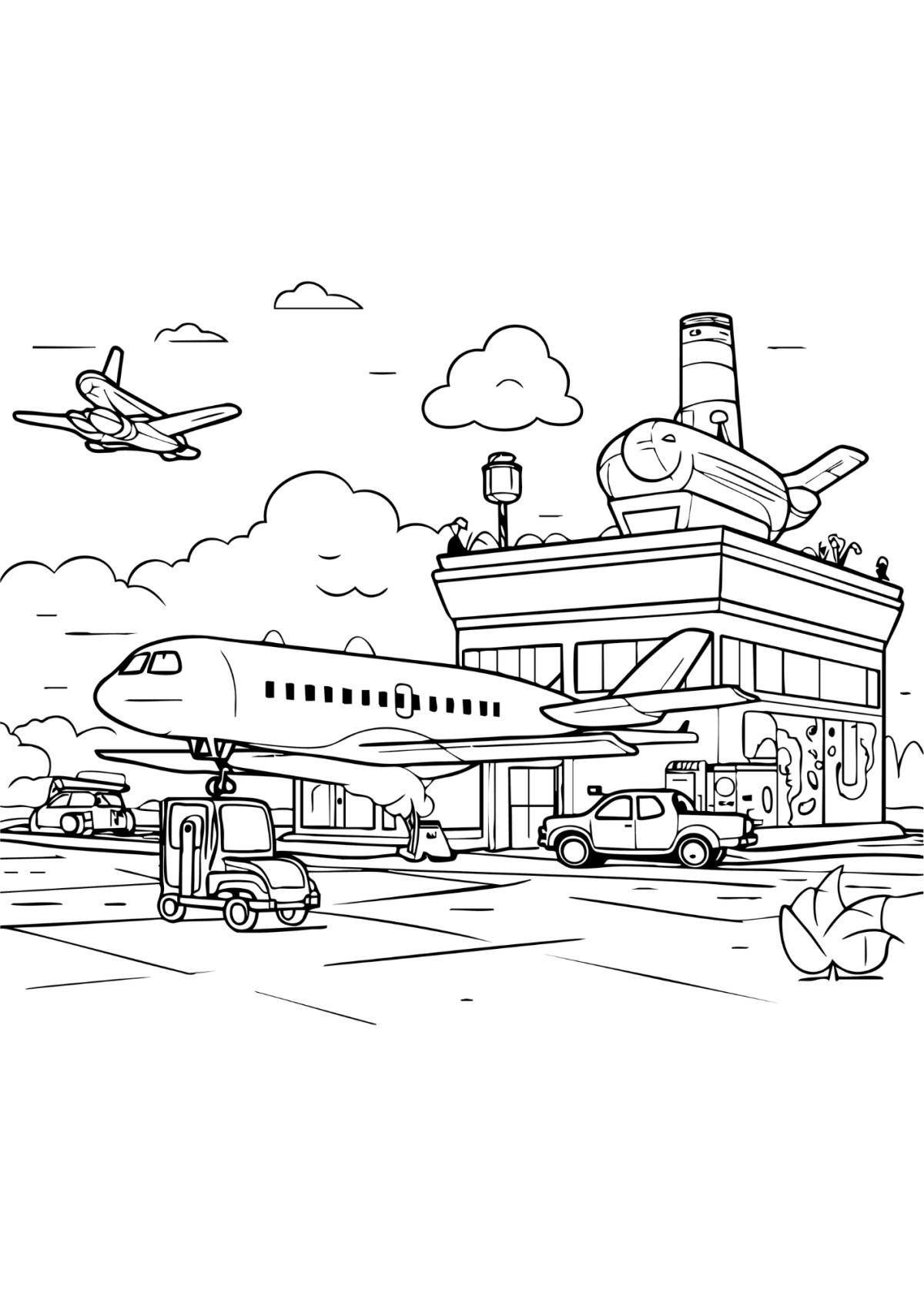 Desenho para Colorir Aeroporto