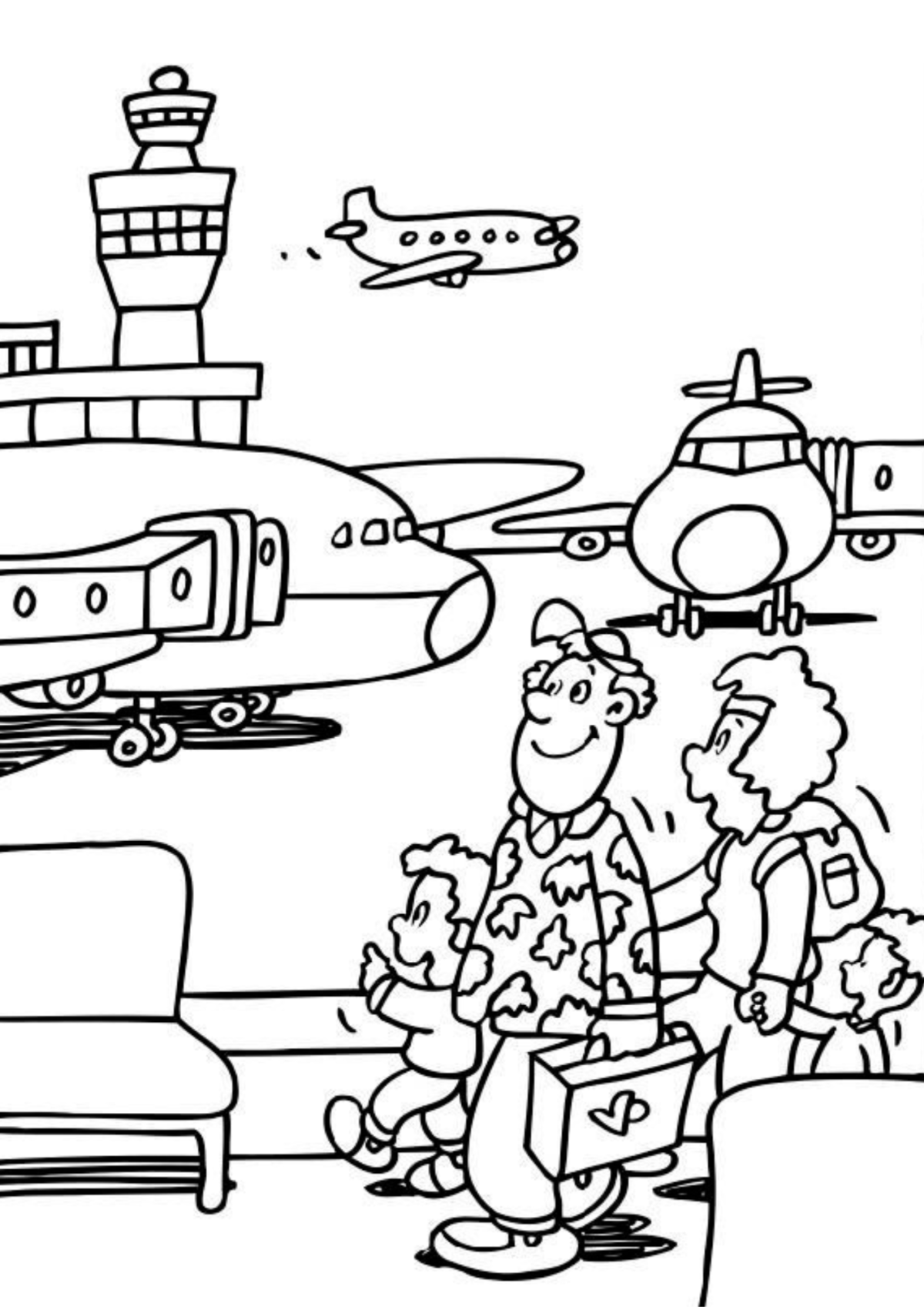 Desenho para Colorir Aeroporto