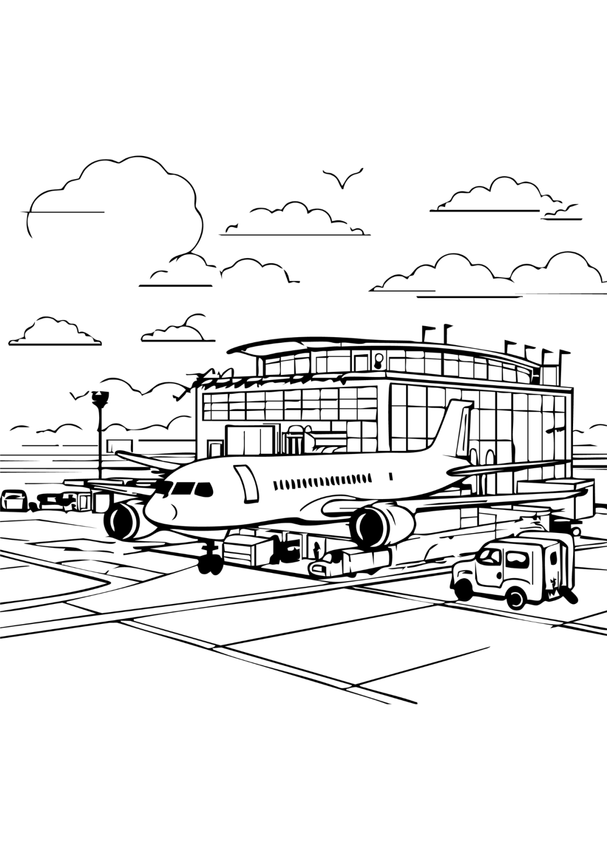 Desenho para Colorir Aeroporto