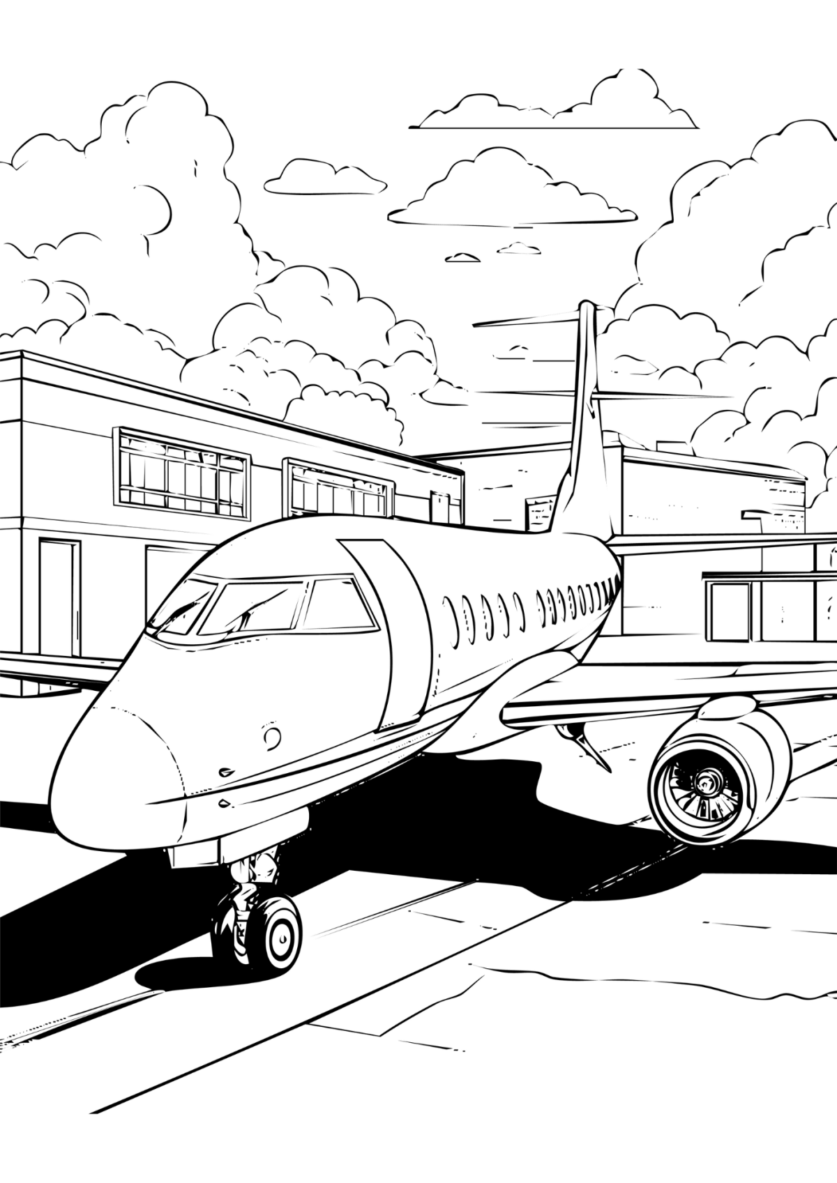 Desenho para Colorir Aeroporto