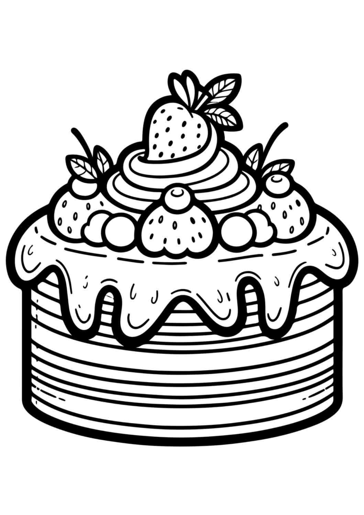 Desenho para Colorir Bolo