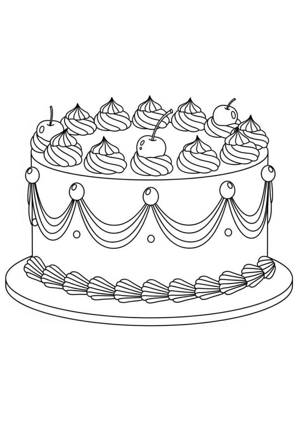Desenho para Colorir Bolo