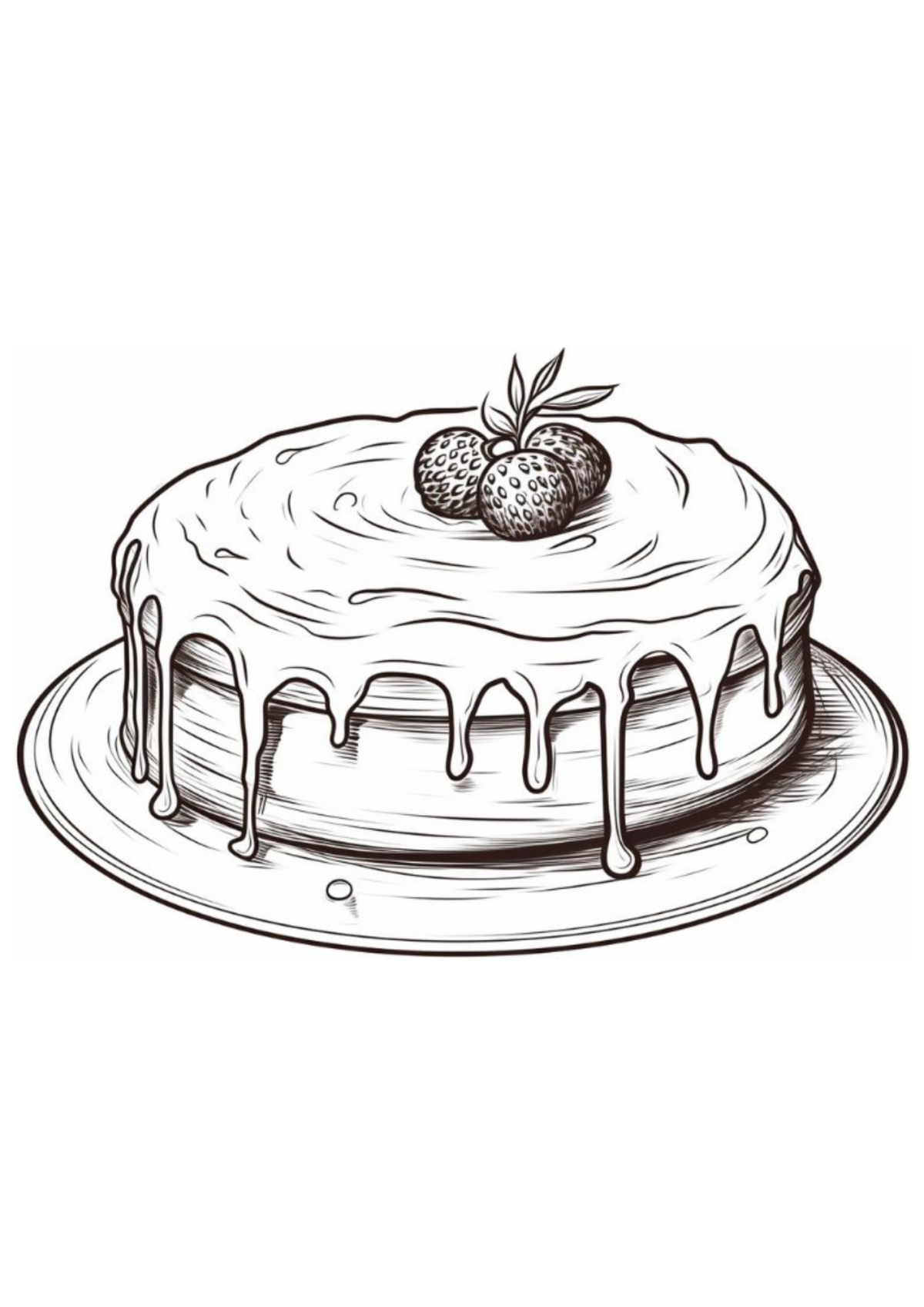 Desenho para Colorir Bolo