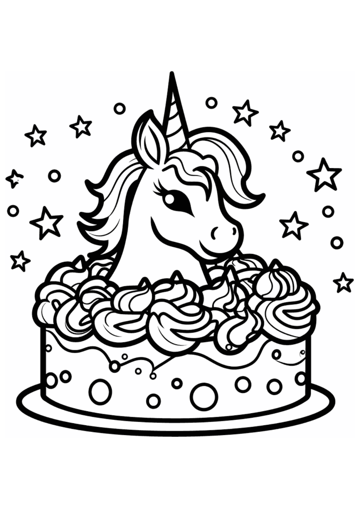 Desenho para Colorir Bolo