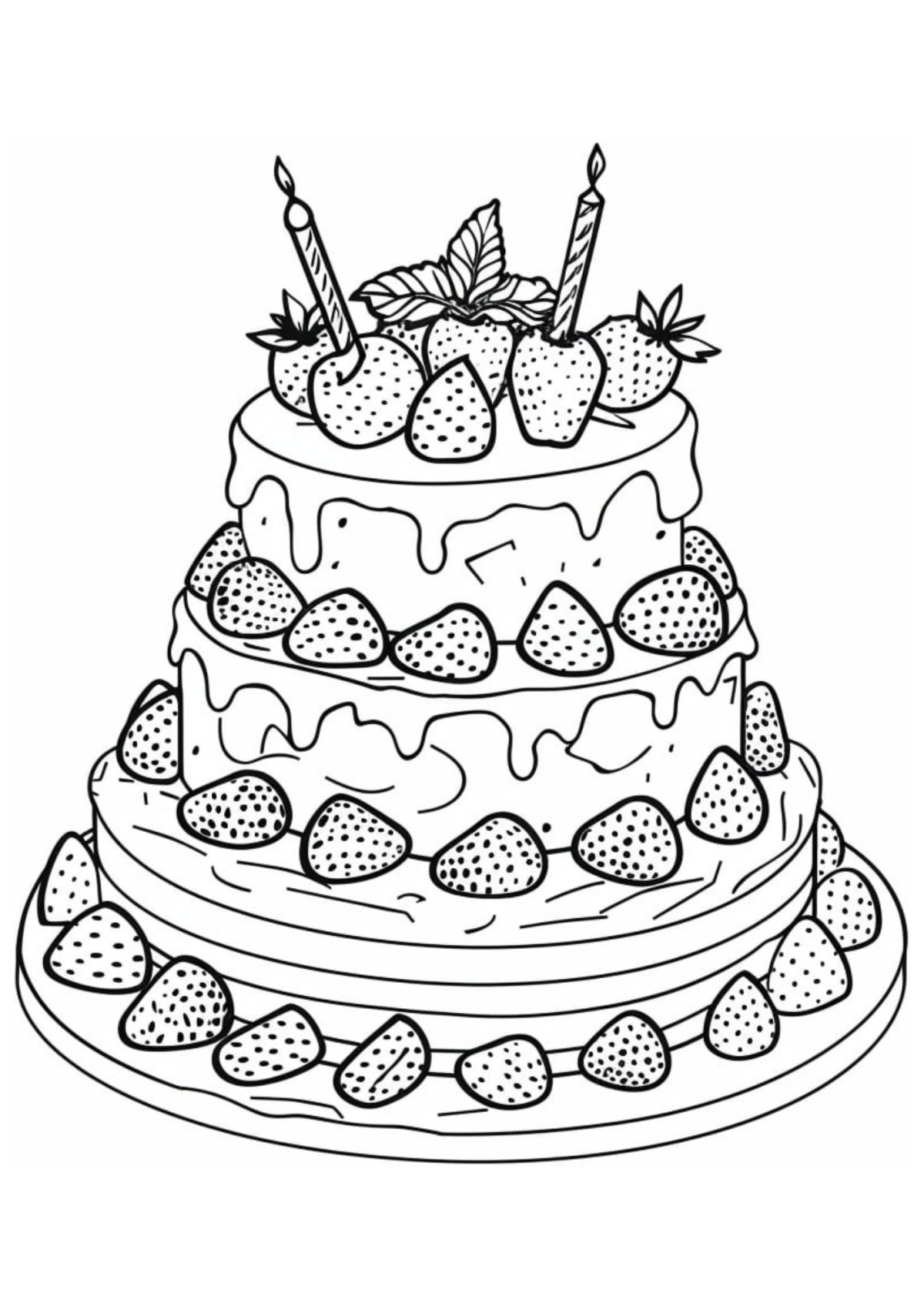 Desenho para Colorir Bolo