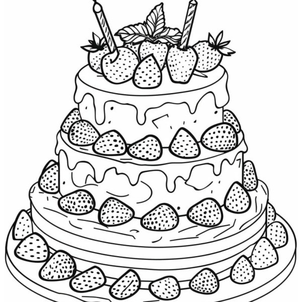 Desenho para Colorir Bolo