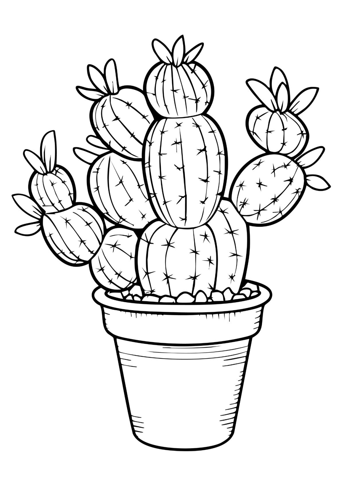 Desenho para Colorir Cacto