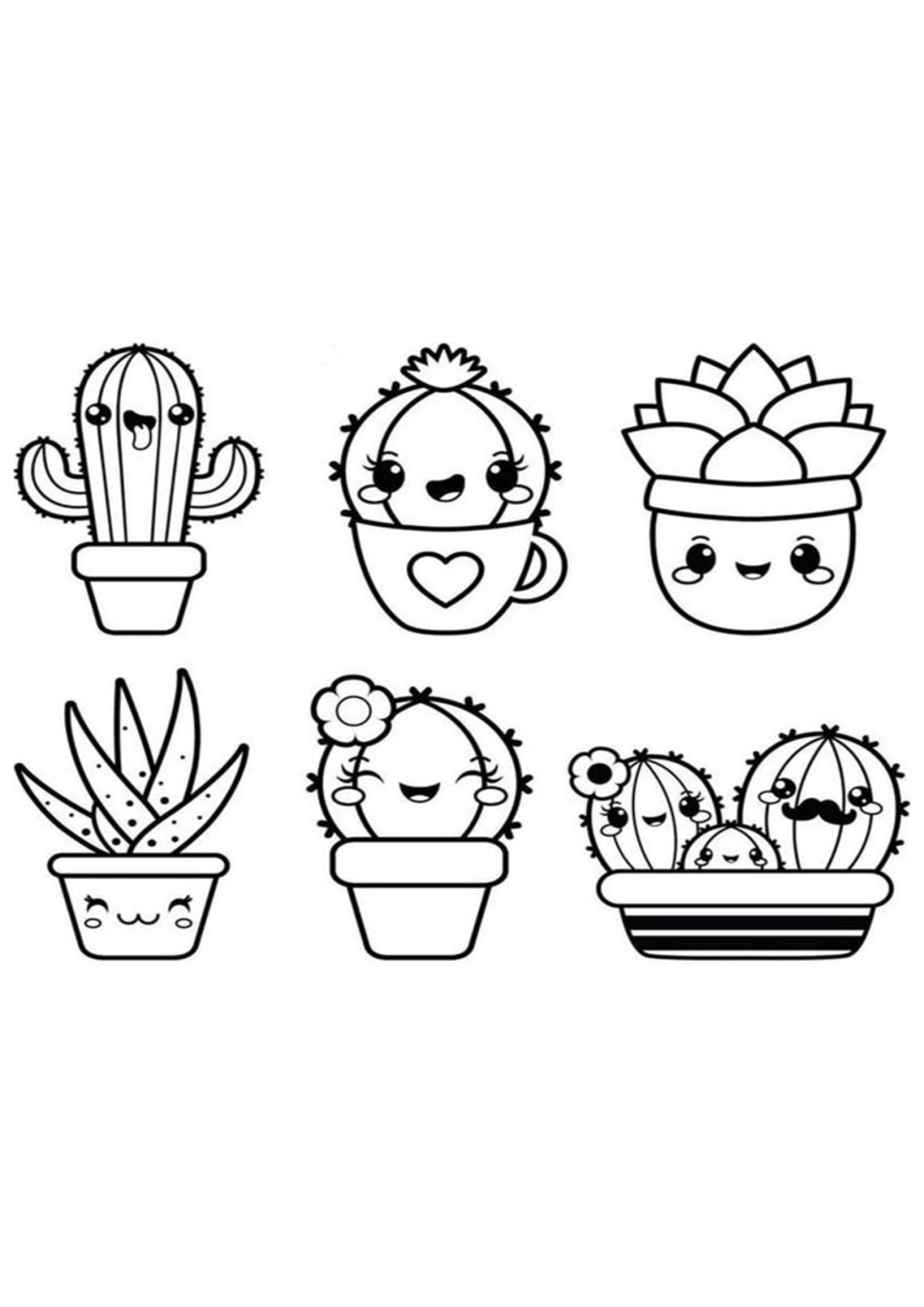 Desenho para Colorir Cacto