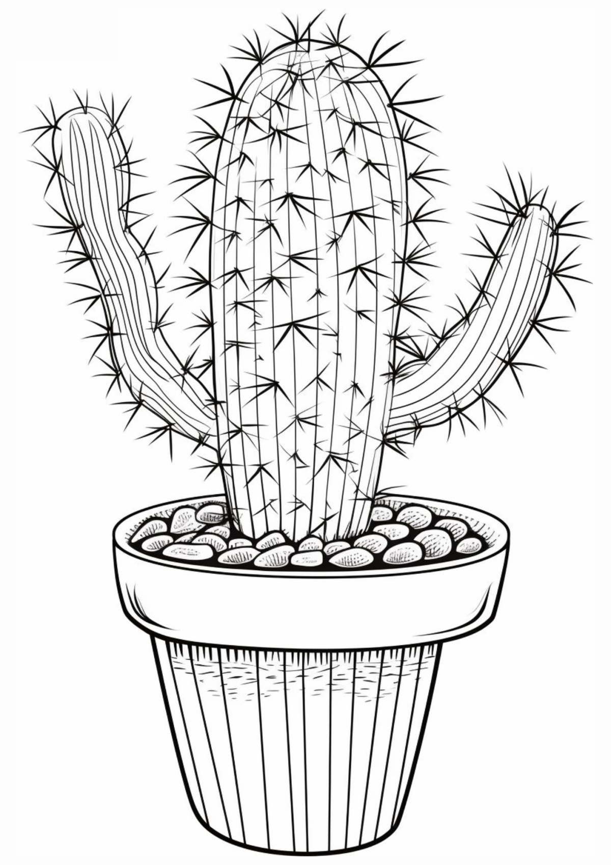Desenho para Colorir Cacto