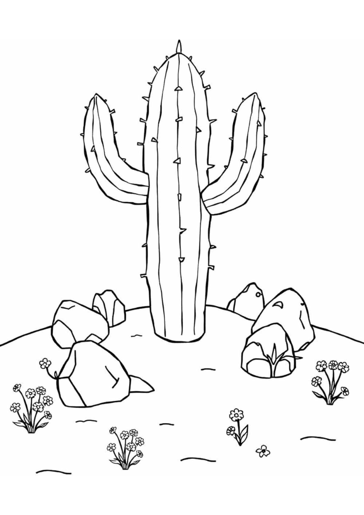 Desenho para Colorir Cacto