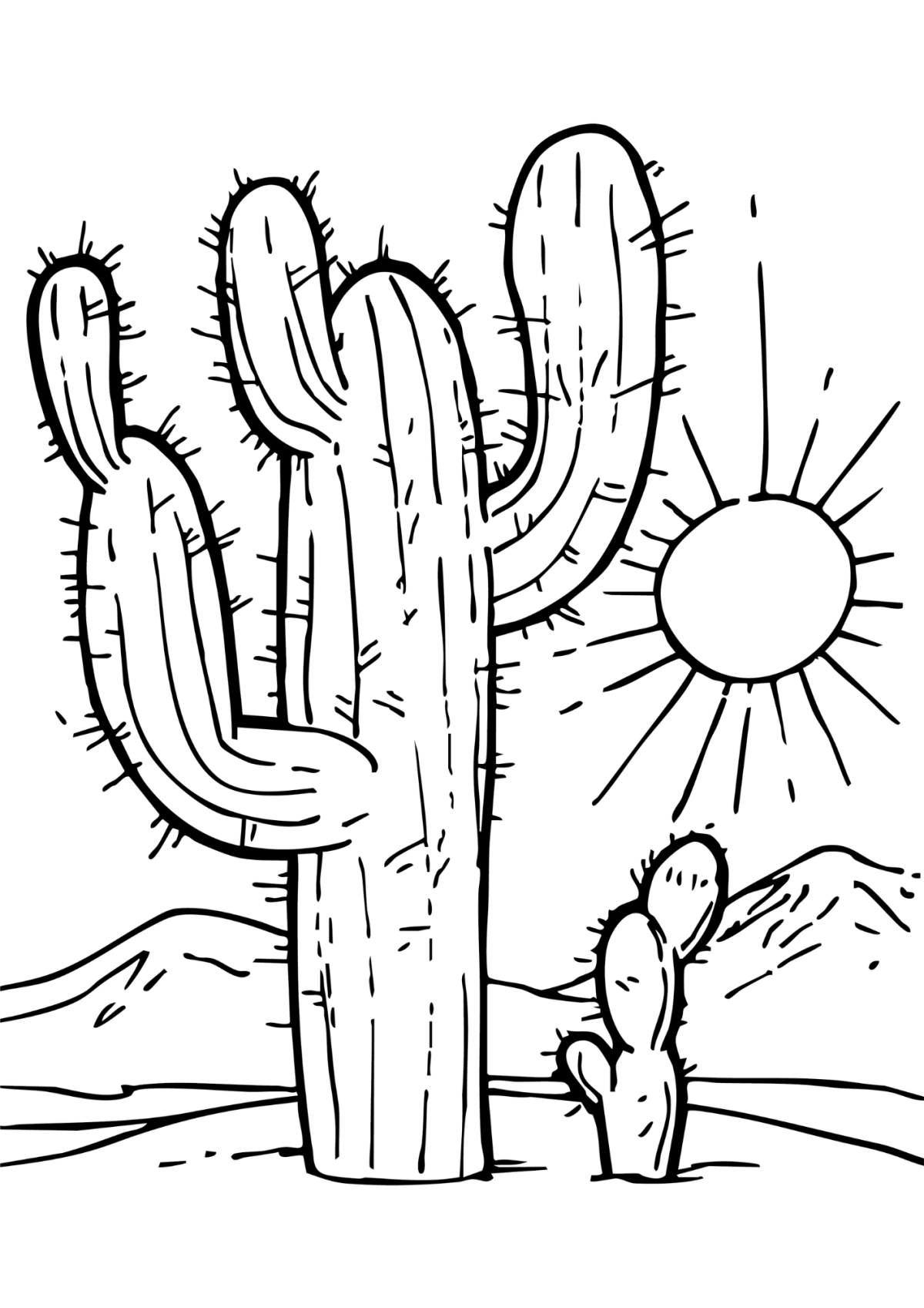 Desenho para Colorir Cacto