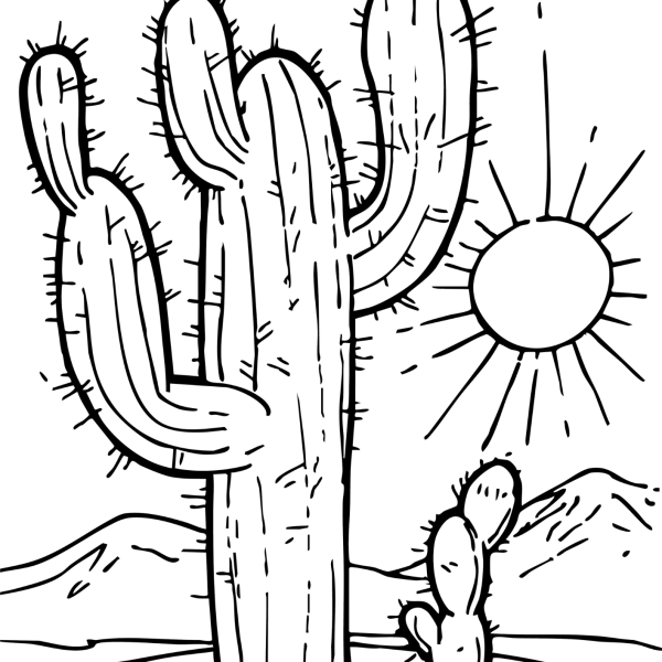 Desenho para Colorir Cacto