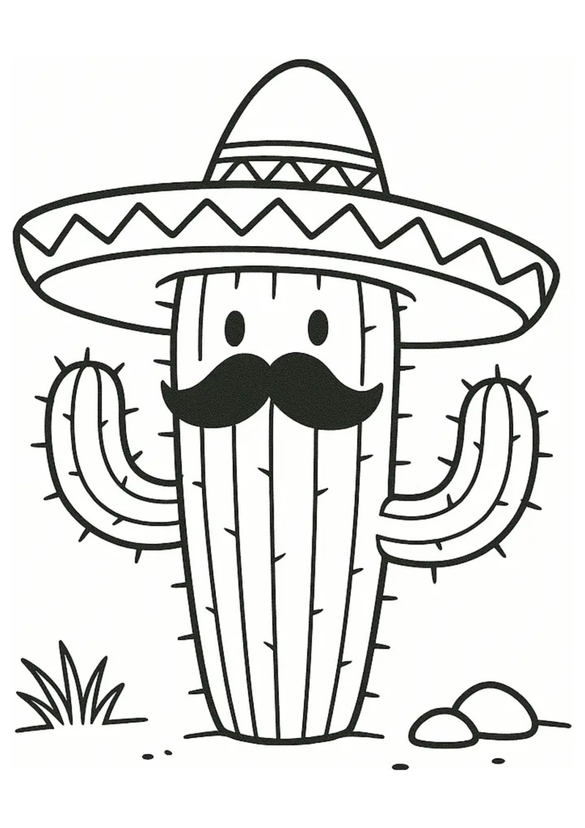 Desenho para Colorir Cacto