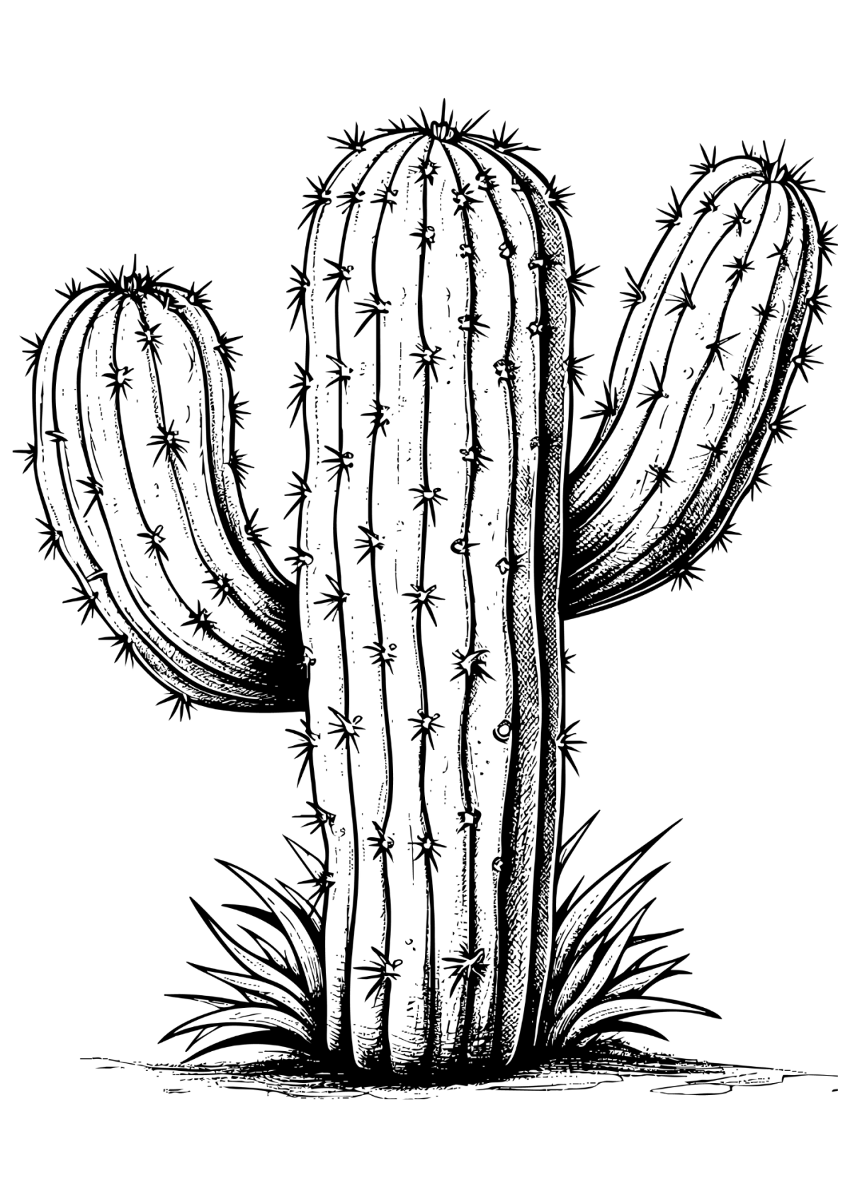 Desenho para Colorir Cacto