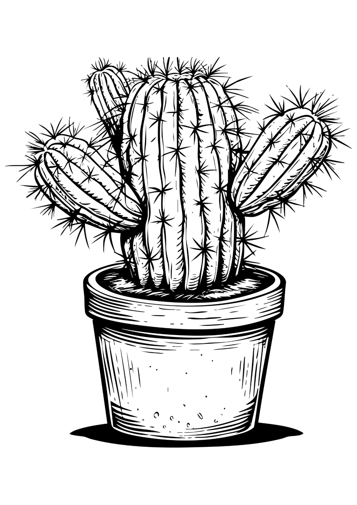 Desenho para Colorir Cacto