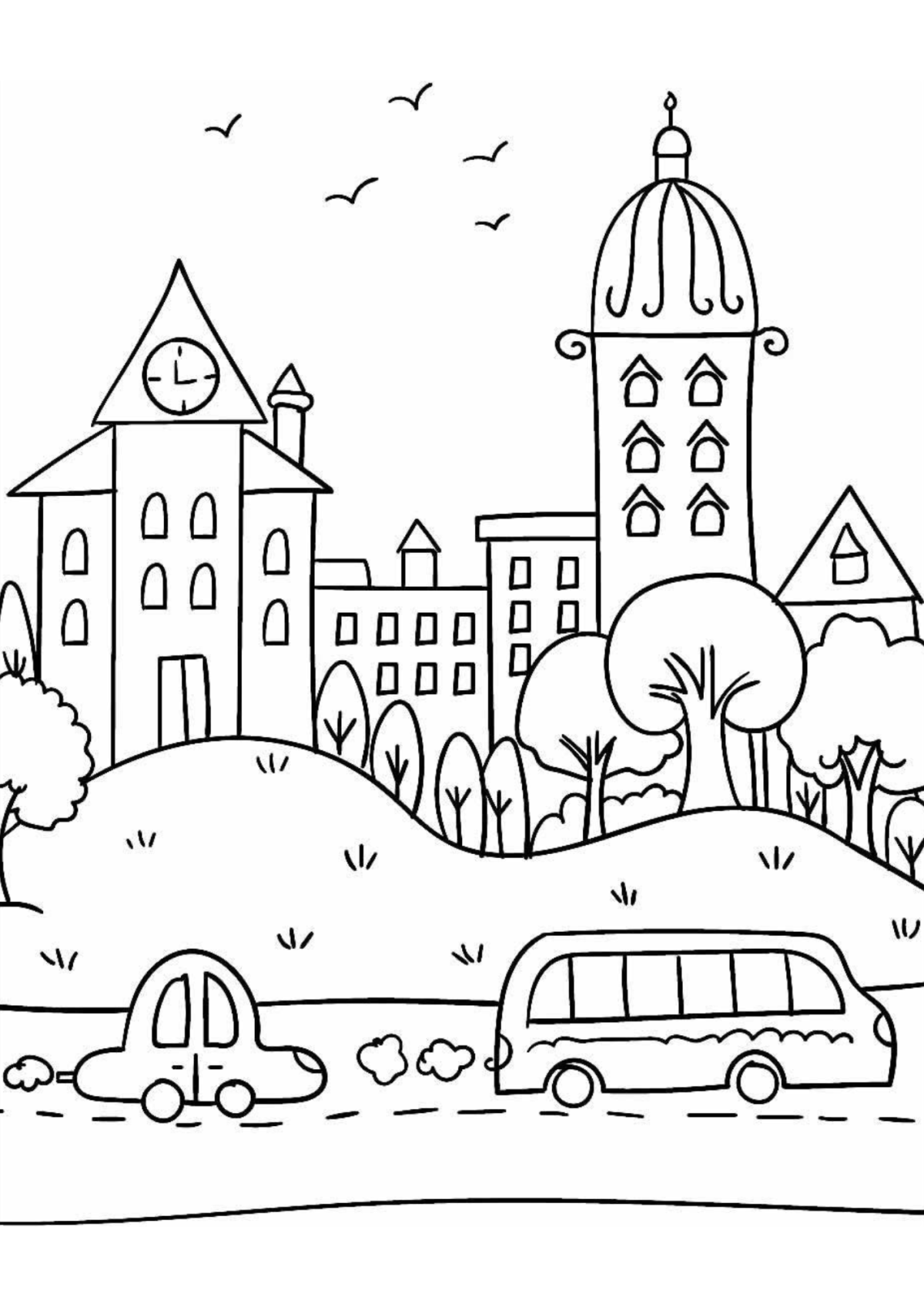 Desenho para Colorir Cidade