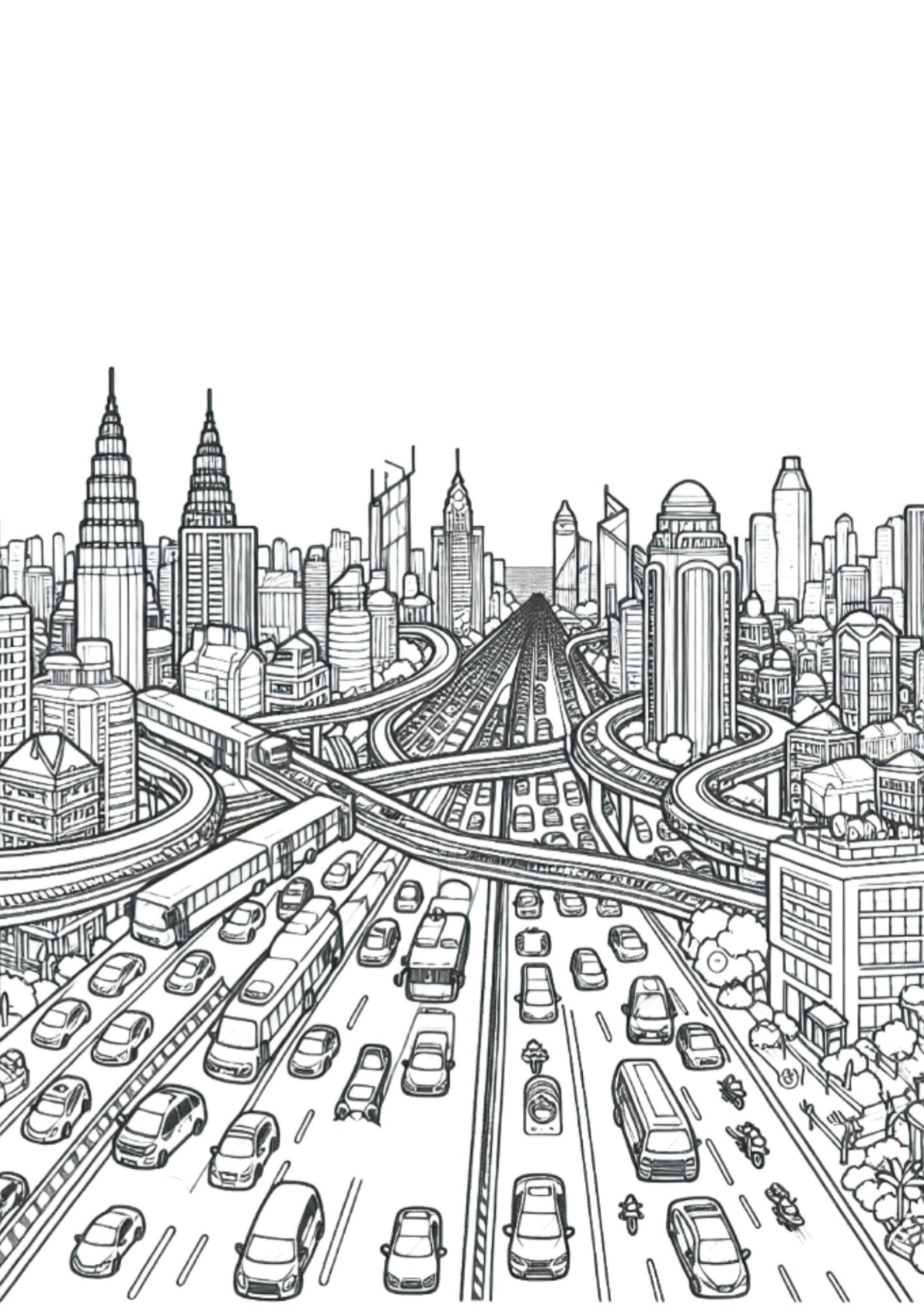 Desenho para Colorir Cidade