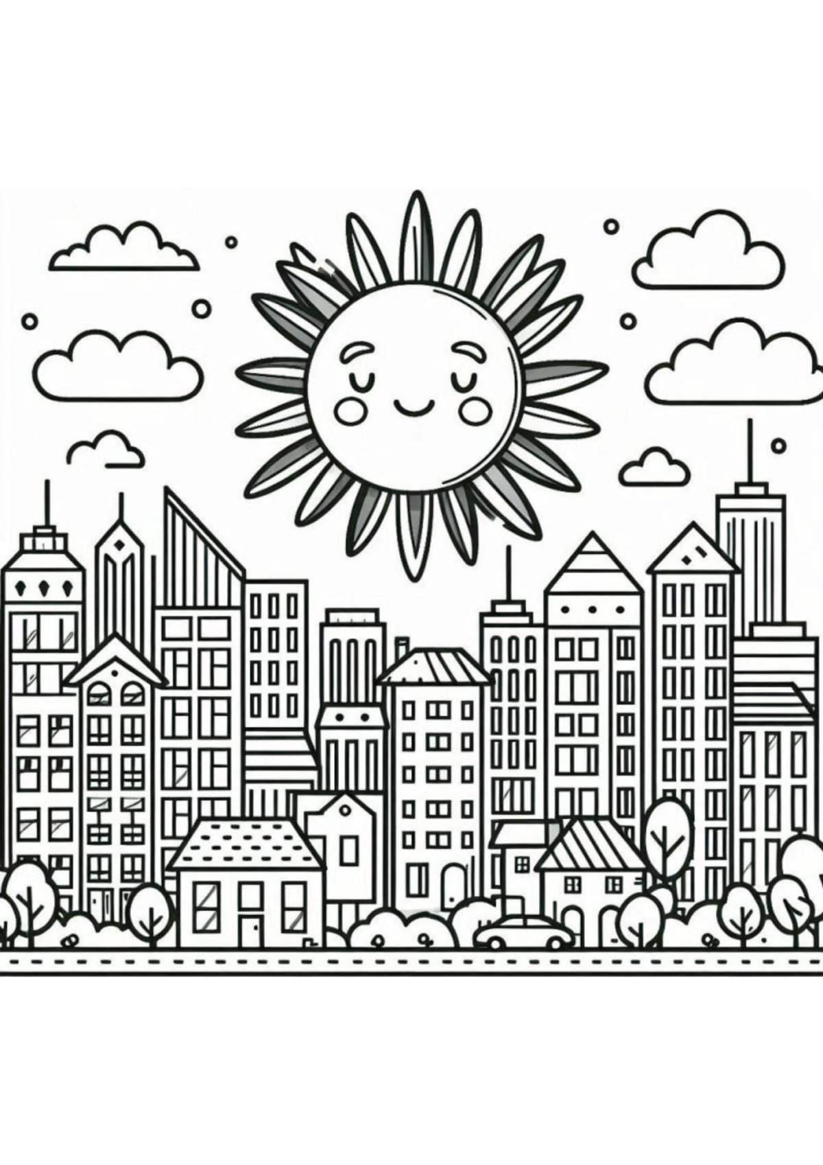 Desenho para Colorir Cidade