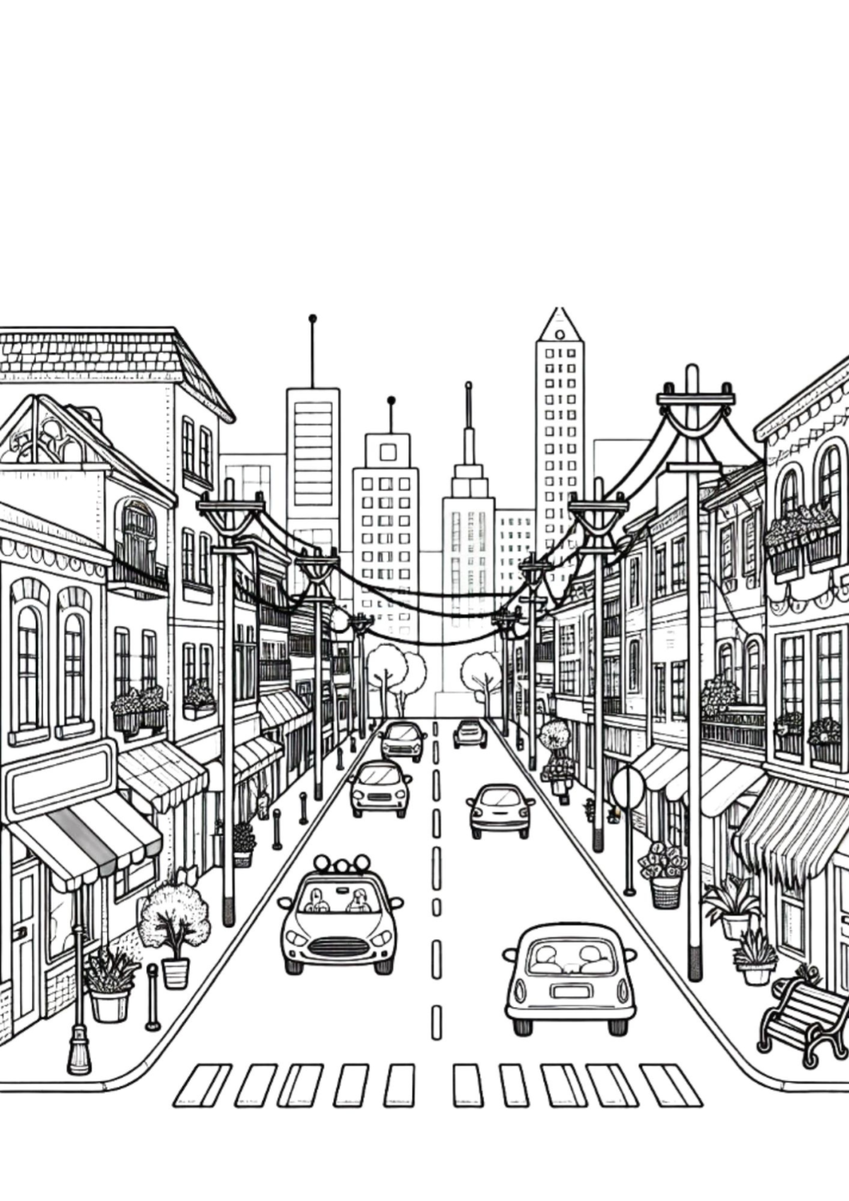 Desenho para Colorir Cidade