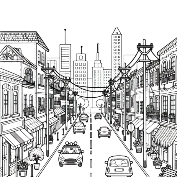 Desenho para Colorir Cidade