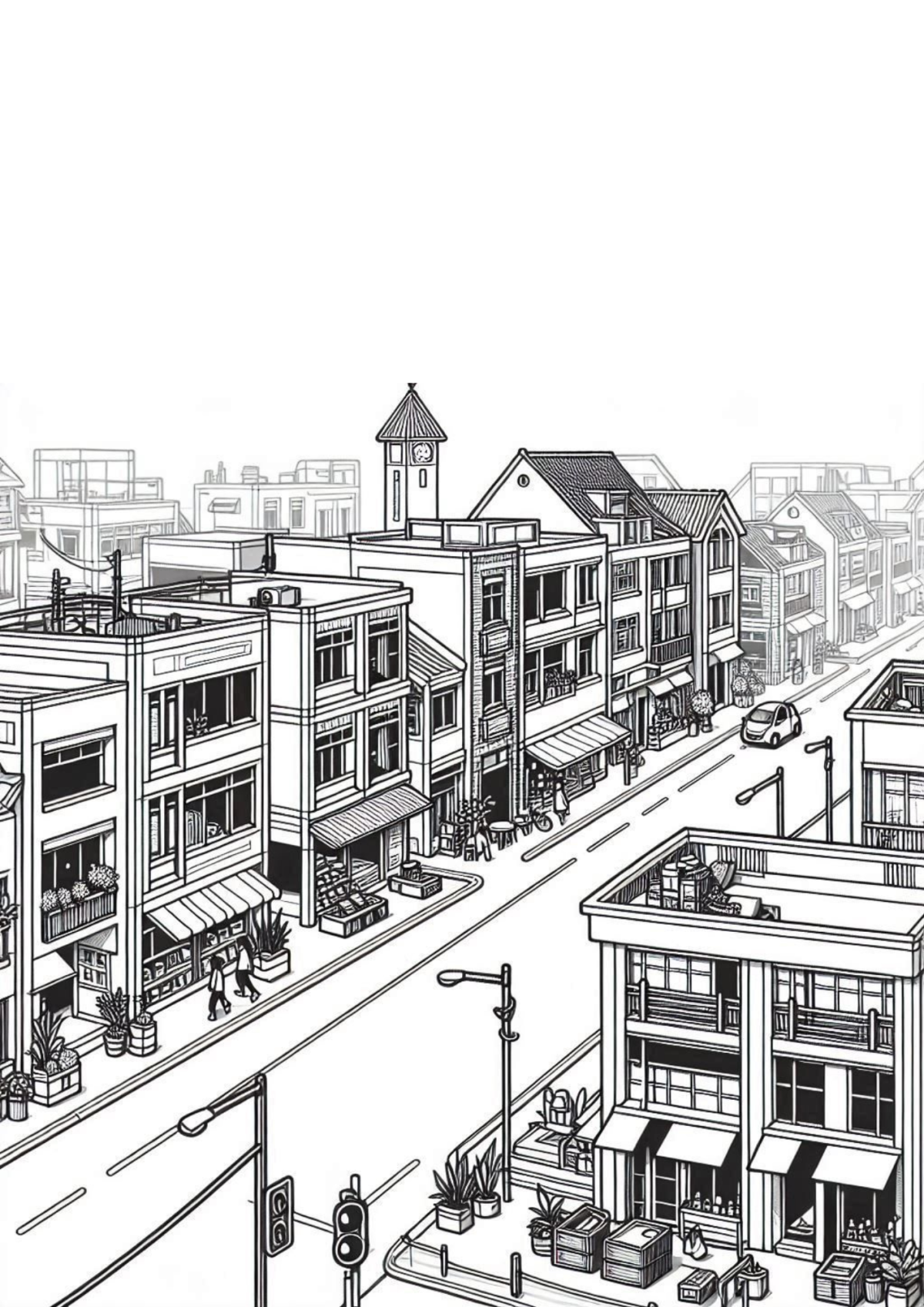 Desenho para Colorir Cidade