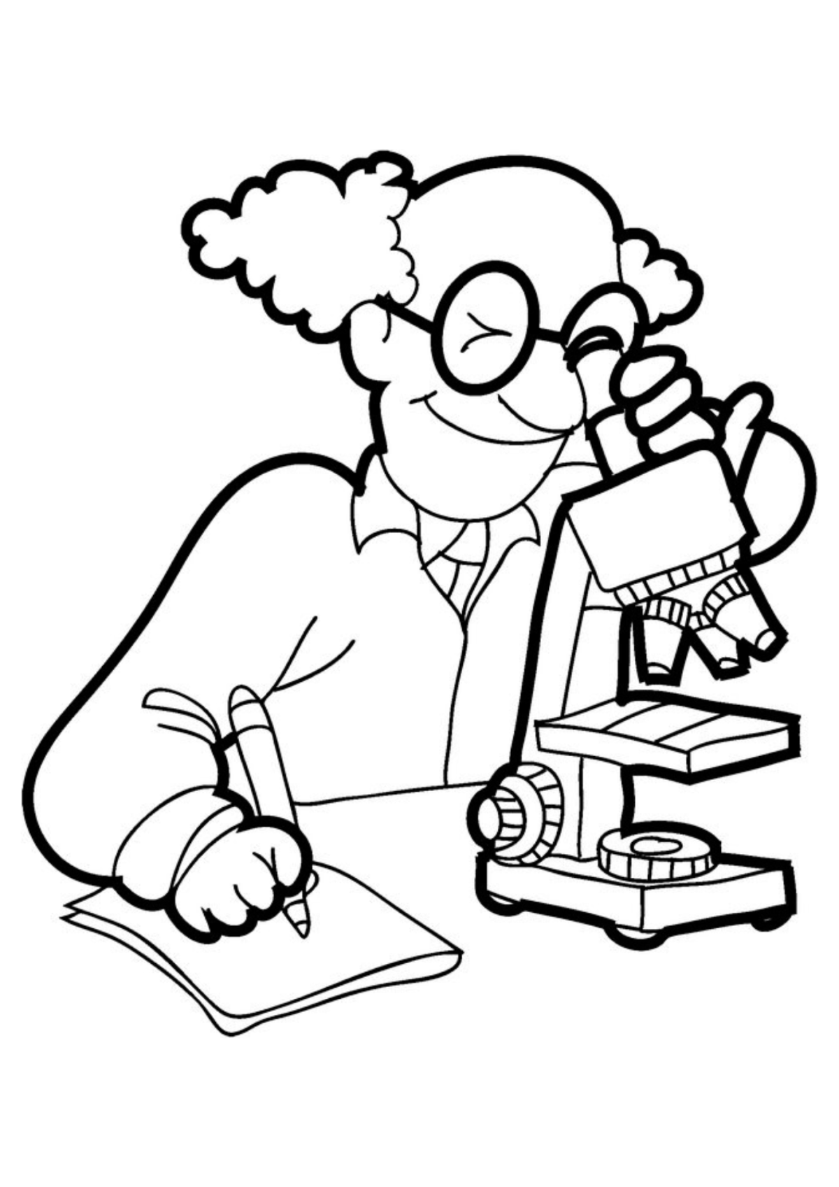 Desenho para Colorir Cientista
