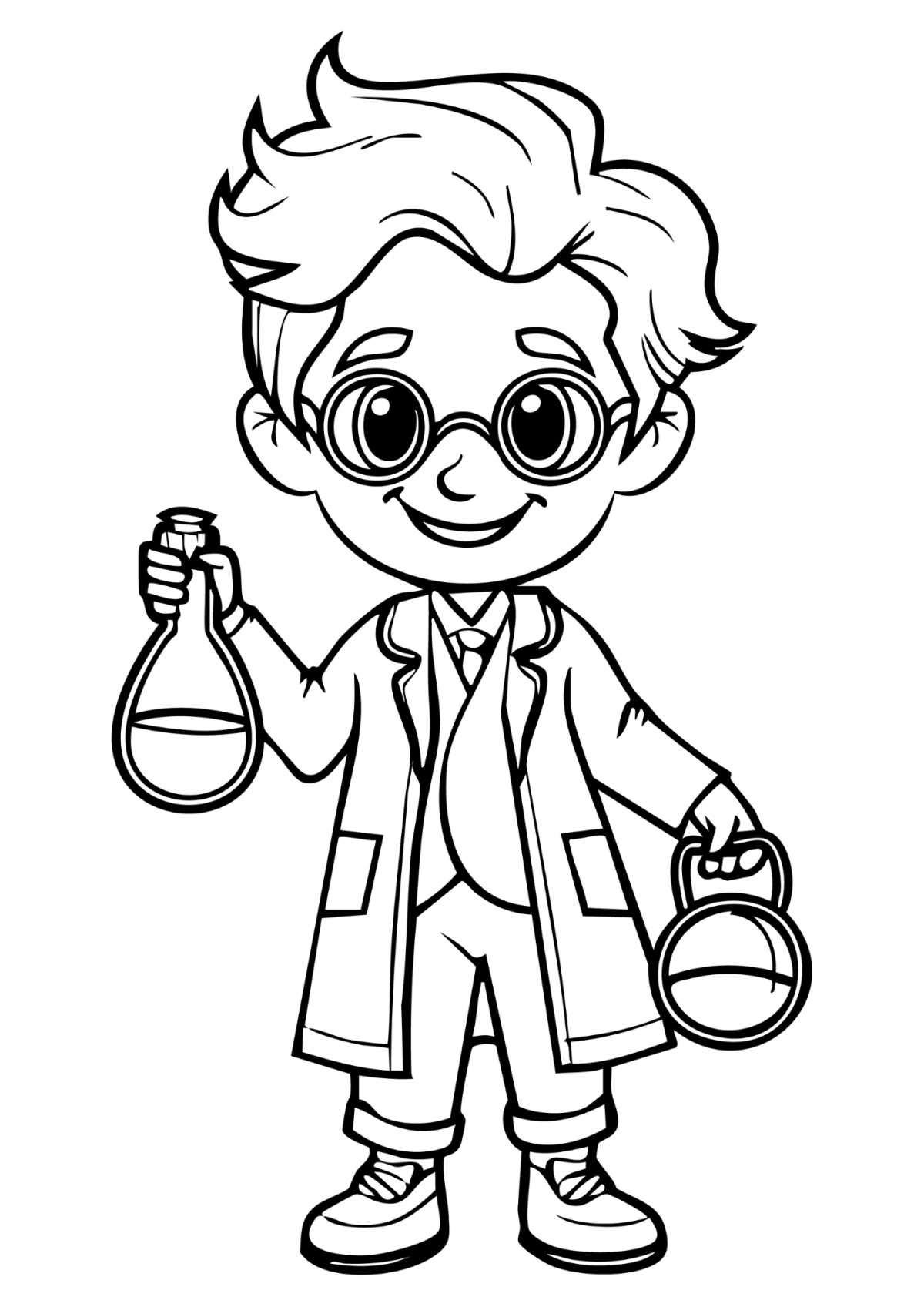 Desenho para Colorir Cientista