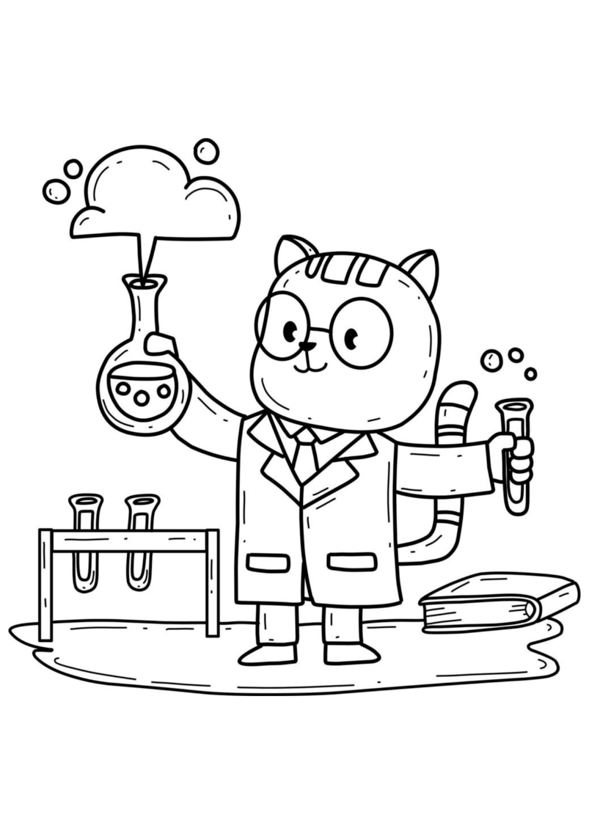 Desenho para Colorir Cientista