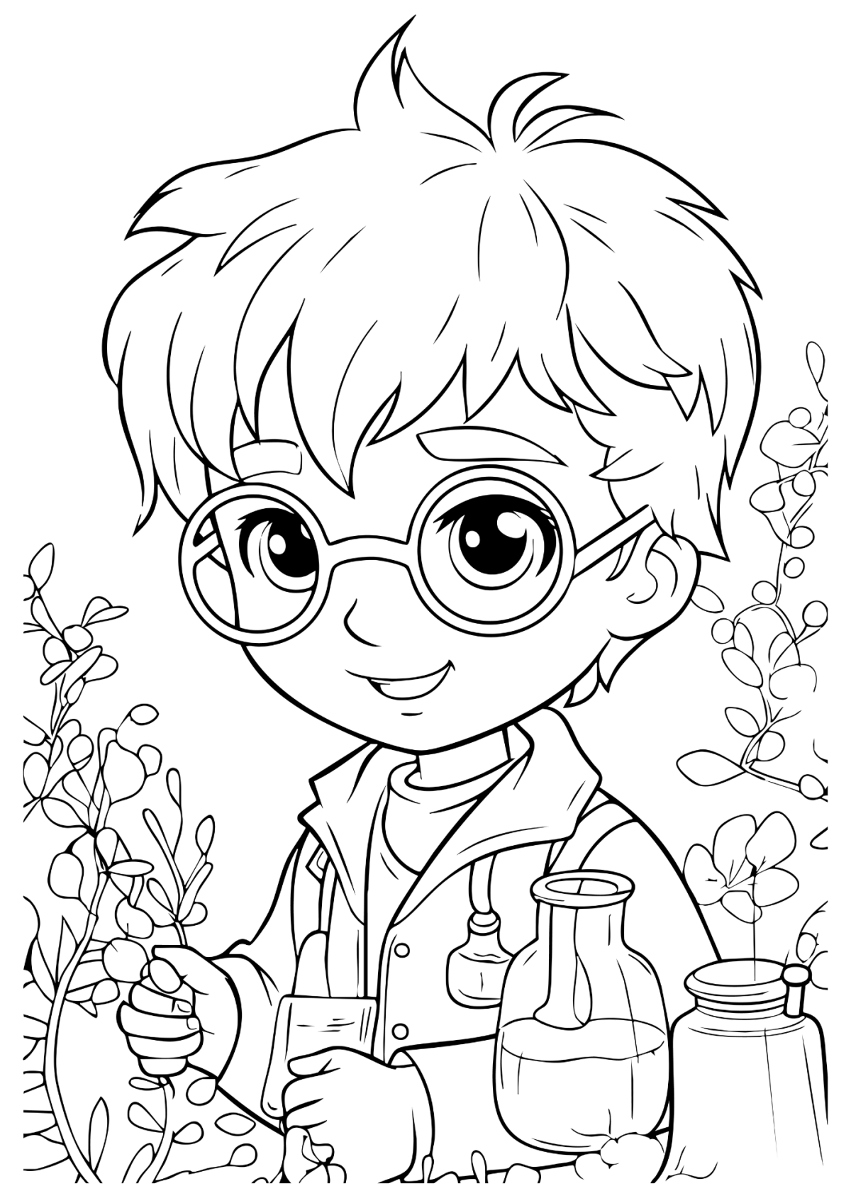 Desenho para Colorir Cientista